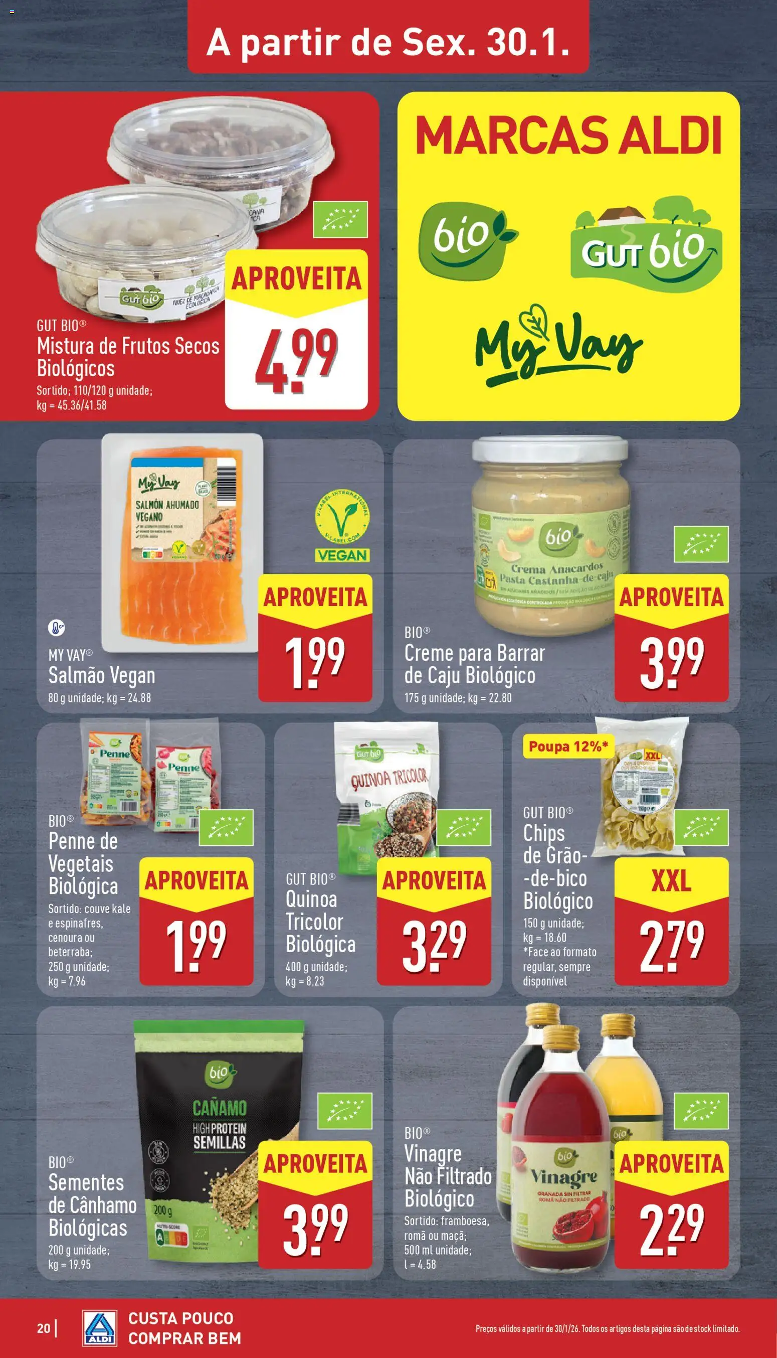 Aldi folheto │ válido de 26.01.2026 | Página: 20 | Produtos: Salmão, Cenoura, Creme, Couve