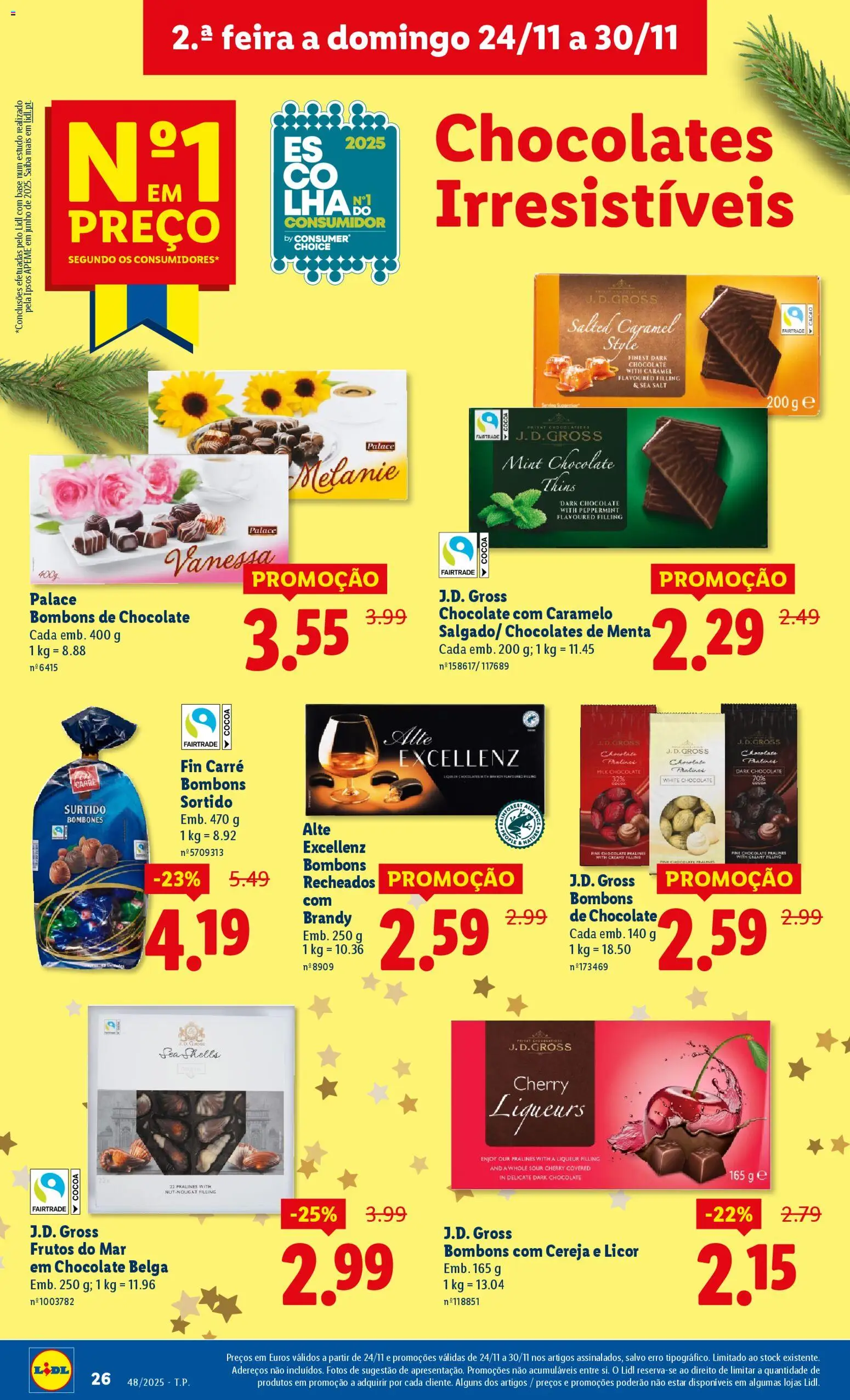 Lidl Black Friday │ válido de 24.11.2025 | Página: 26 | Produtos: Base, Licor, Chocolate, Frutos do mar