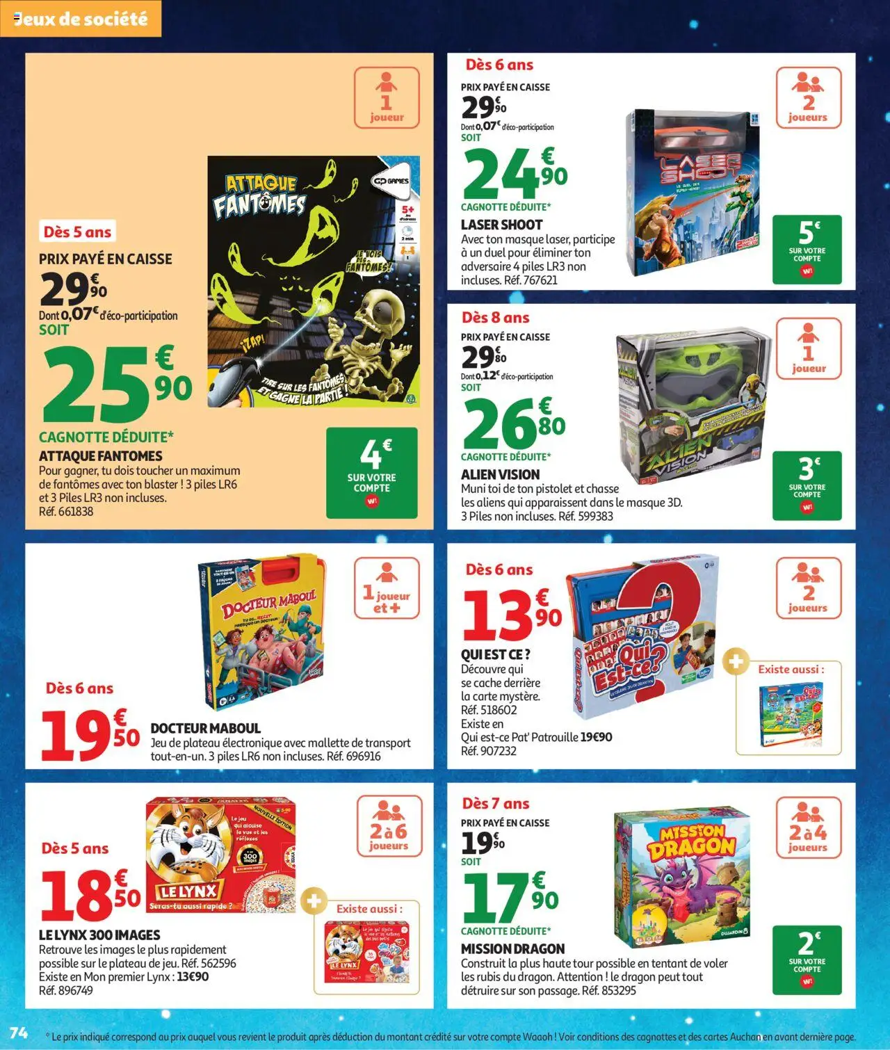 {H1} | Page: 74 | Produits: Joueur, Plateau, Jeux de société, Piles