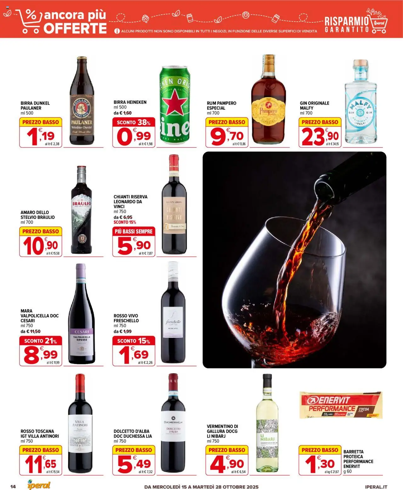 Volantino Iperal del 15.10.2025 | Pagina: 14 | Prodotti: Birra, Gin, Rum, Amaro