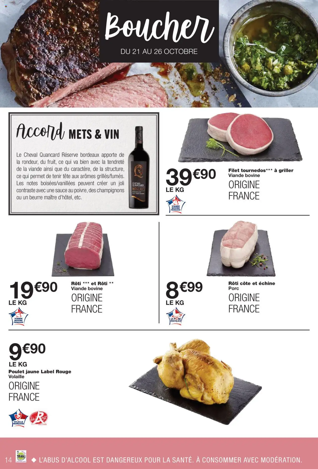 {H1} | Page: 14 | Produits: Volaille, Beurre, Porc, Viande bovine