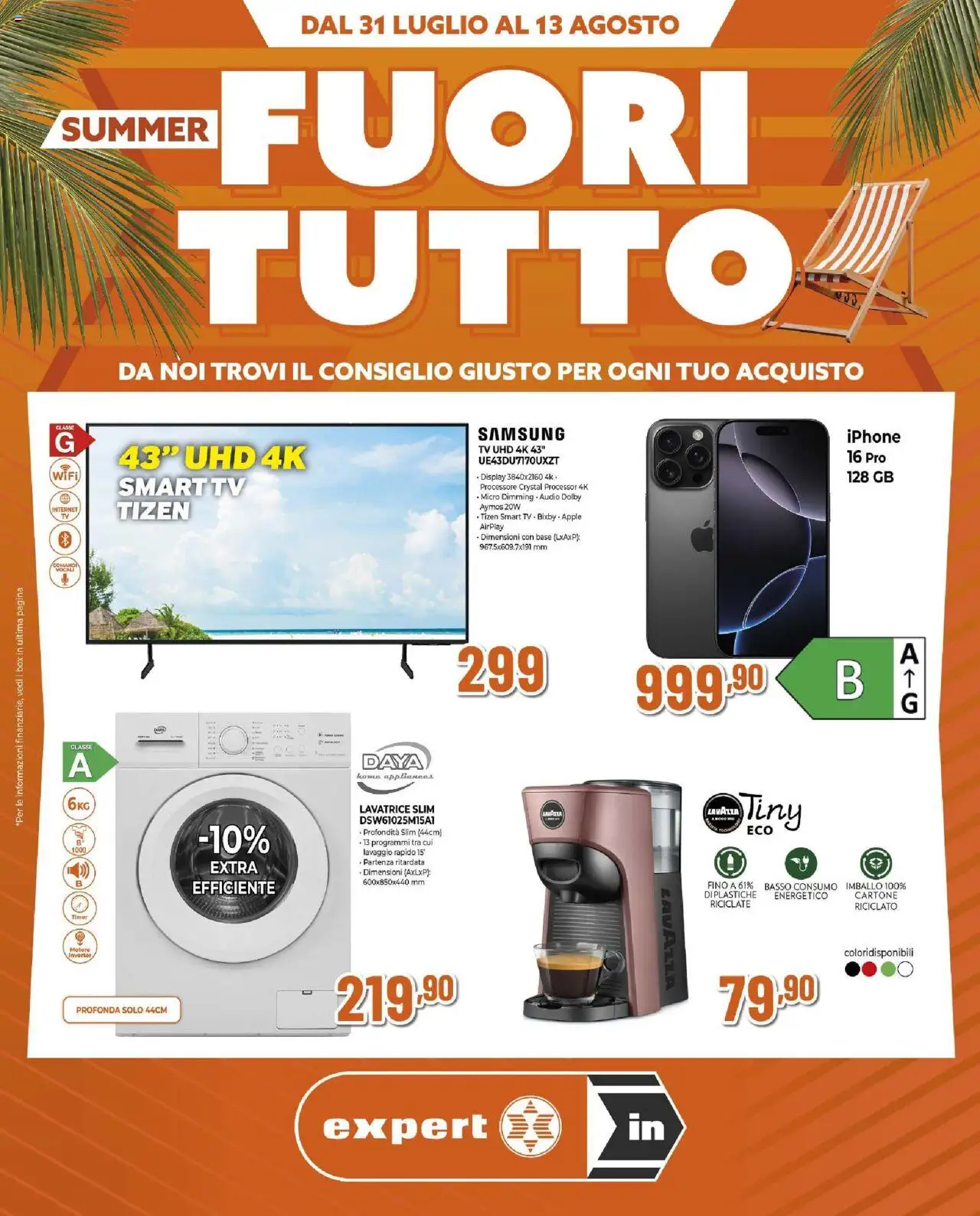 Volantino Ipercoop del 31.07.2025 | Pagina: 1 | Prodotti: Iphone, TV, Lavazza, Samsung