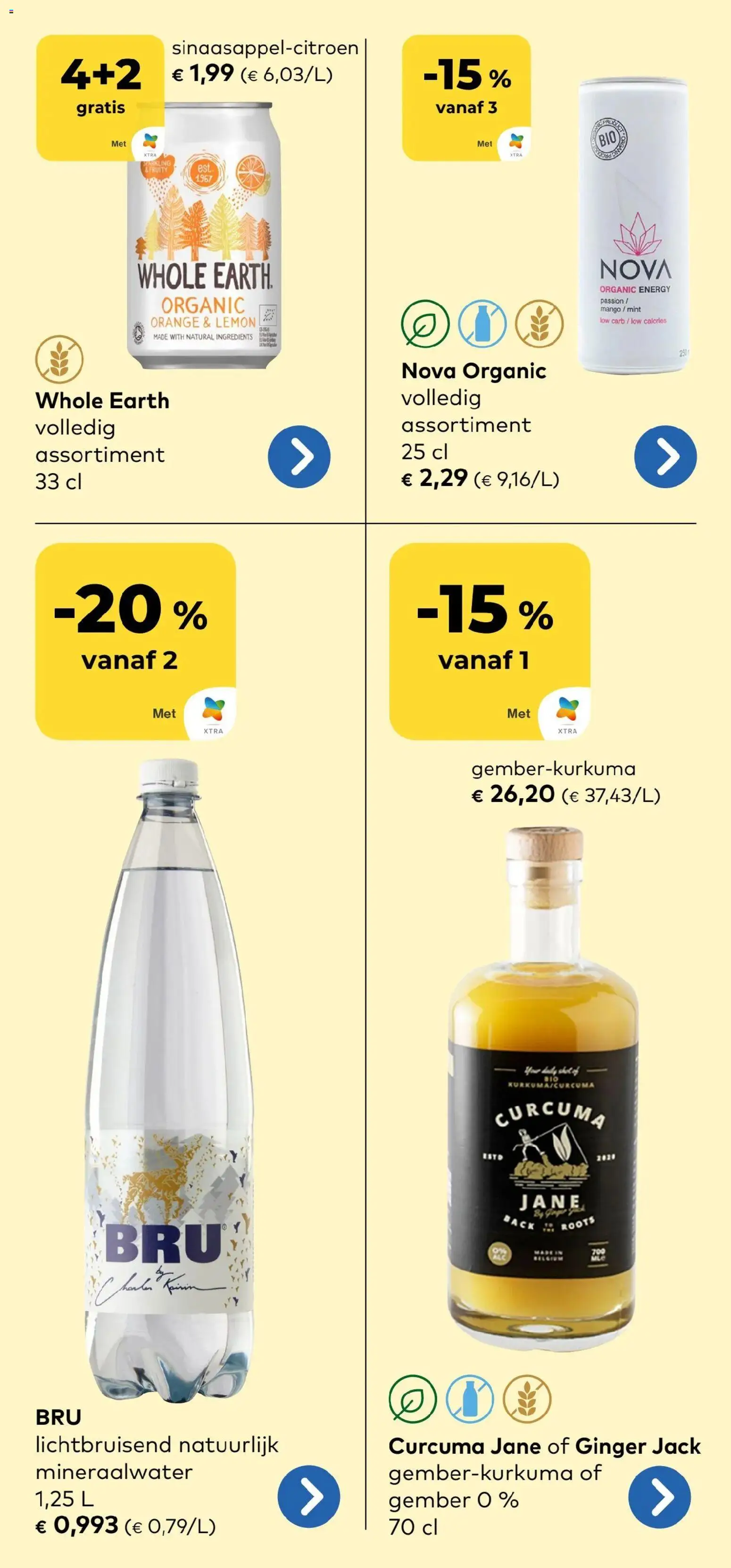 {H1} | Pagina: 12 | Producten: Gember, Mango, Mineraalwater