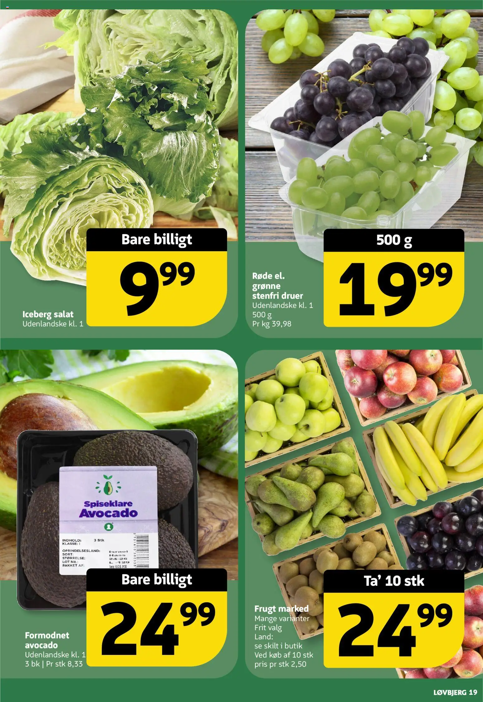 Løvbjerg tilbudsavis – gyldig fra 24.04.2026 | Side: 19 | Produkter: Salat, Avocado