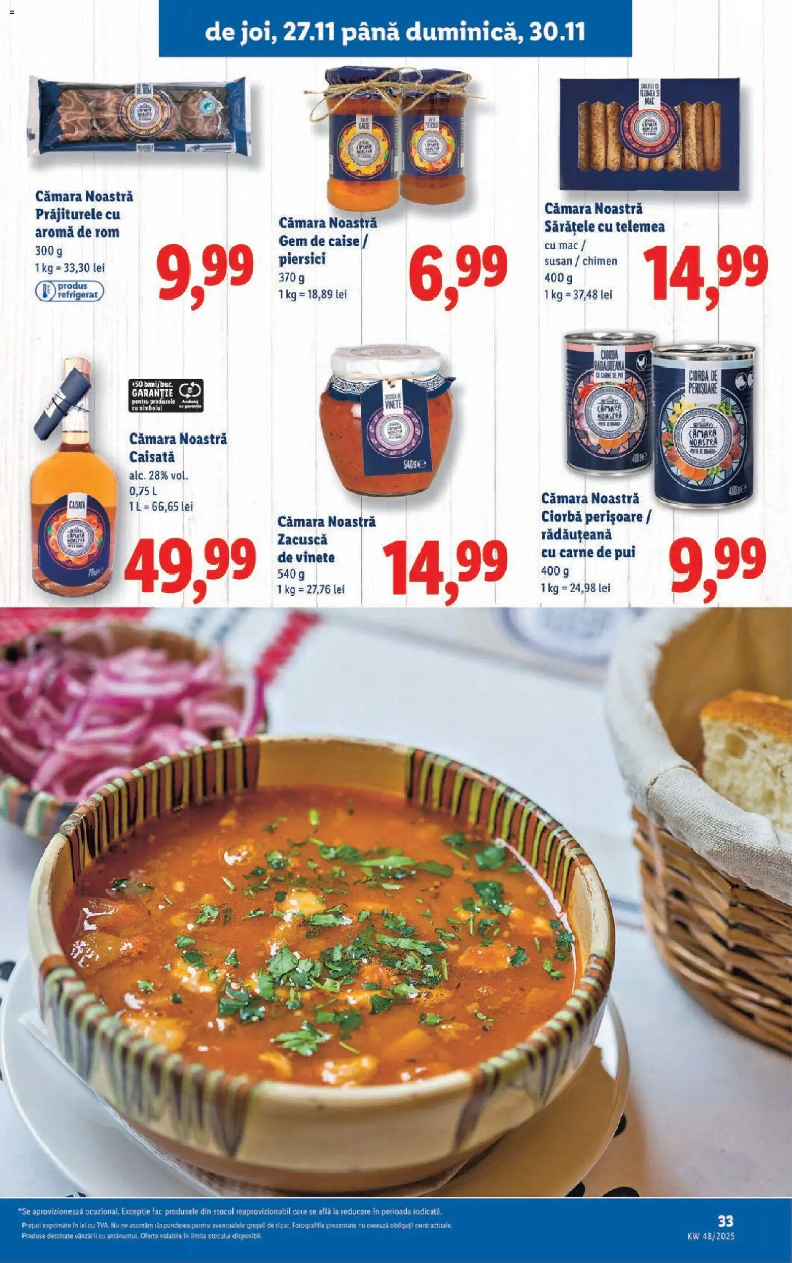 Noul catalog Lidl – valabil de la 24.11.2025 | Pagină: 33 | Produse: Hacıyatmaz Kedi Oyuncağı, Gem, Rom, Zacuscă