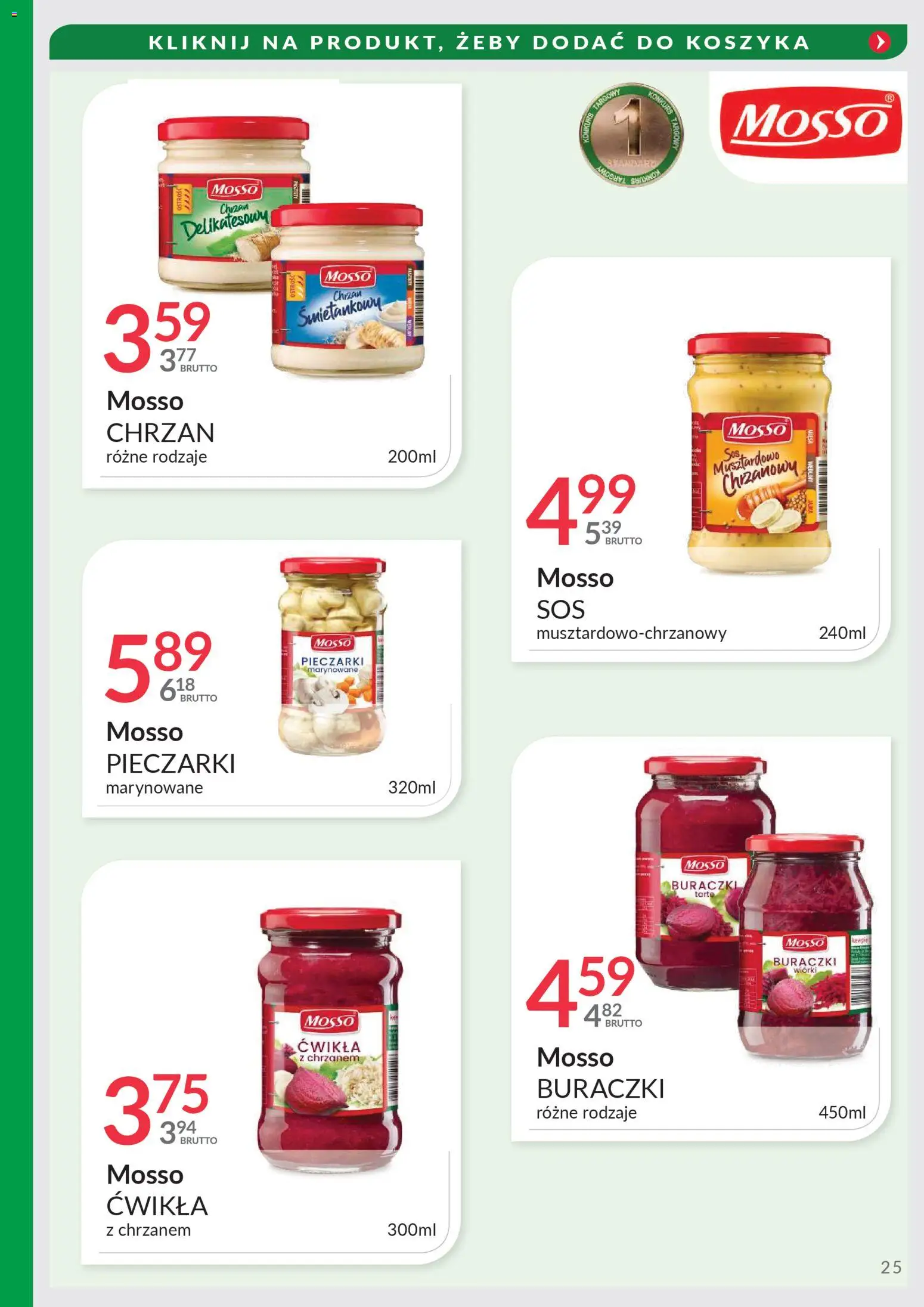 Eurocash Gazetka - Targi Jesień od 03.11.2025 | Strona: 25 | Produkty: Pieczarki, Chrzan