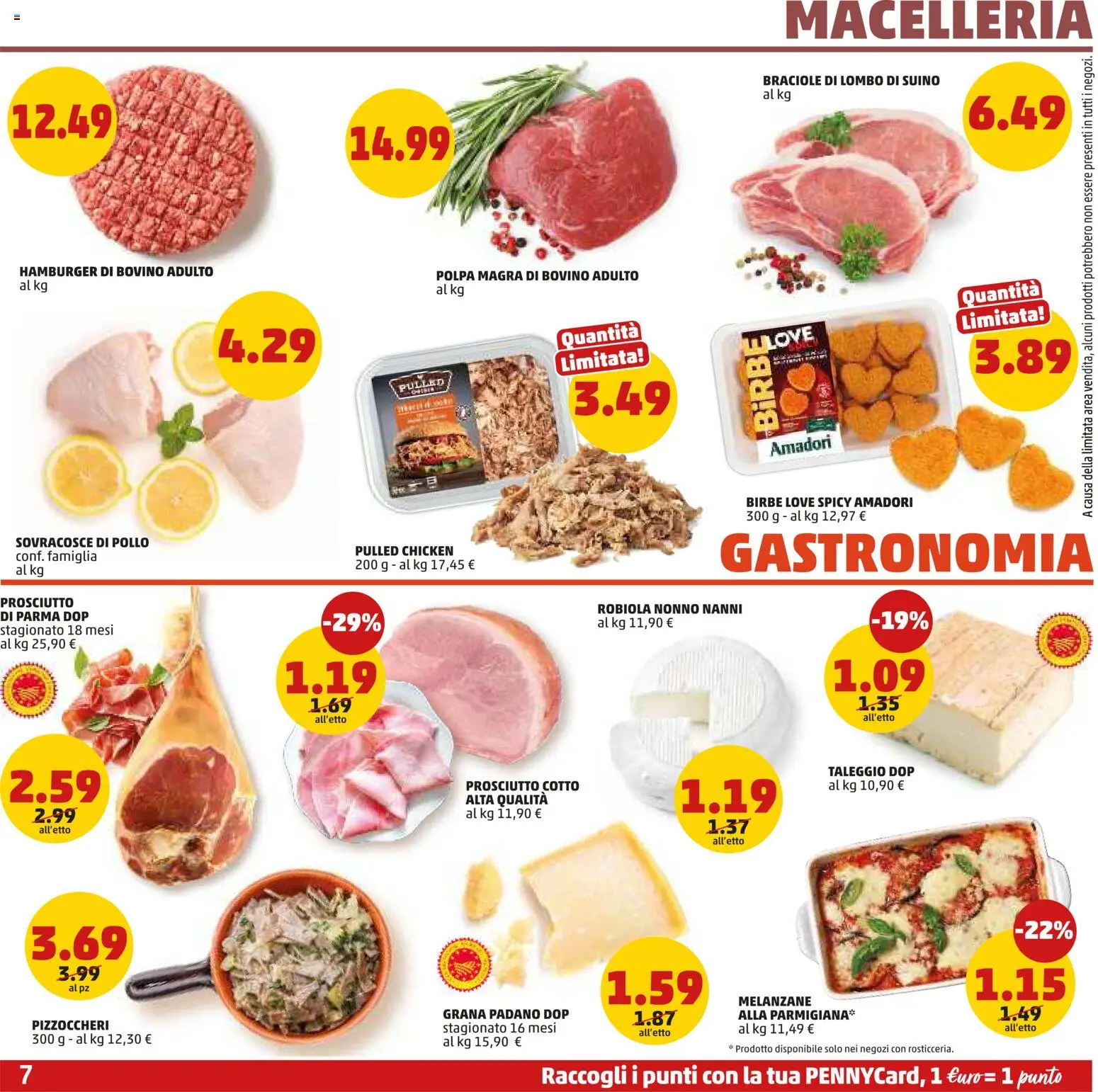 Volantino PENNY del 29.01.2026 | Pagina: 7 | Prodotti: Bovino, Pollo, Hamburger, Robiola