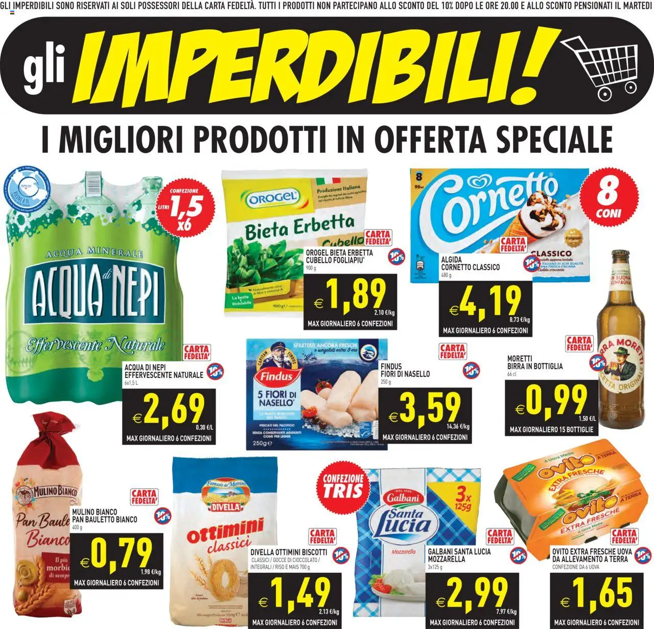 Volantino PIM Supermercati del 27.08.2025 | Pagina: 2 | Prodotti: Riso, Cornetto, Biscotti, Baule