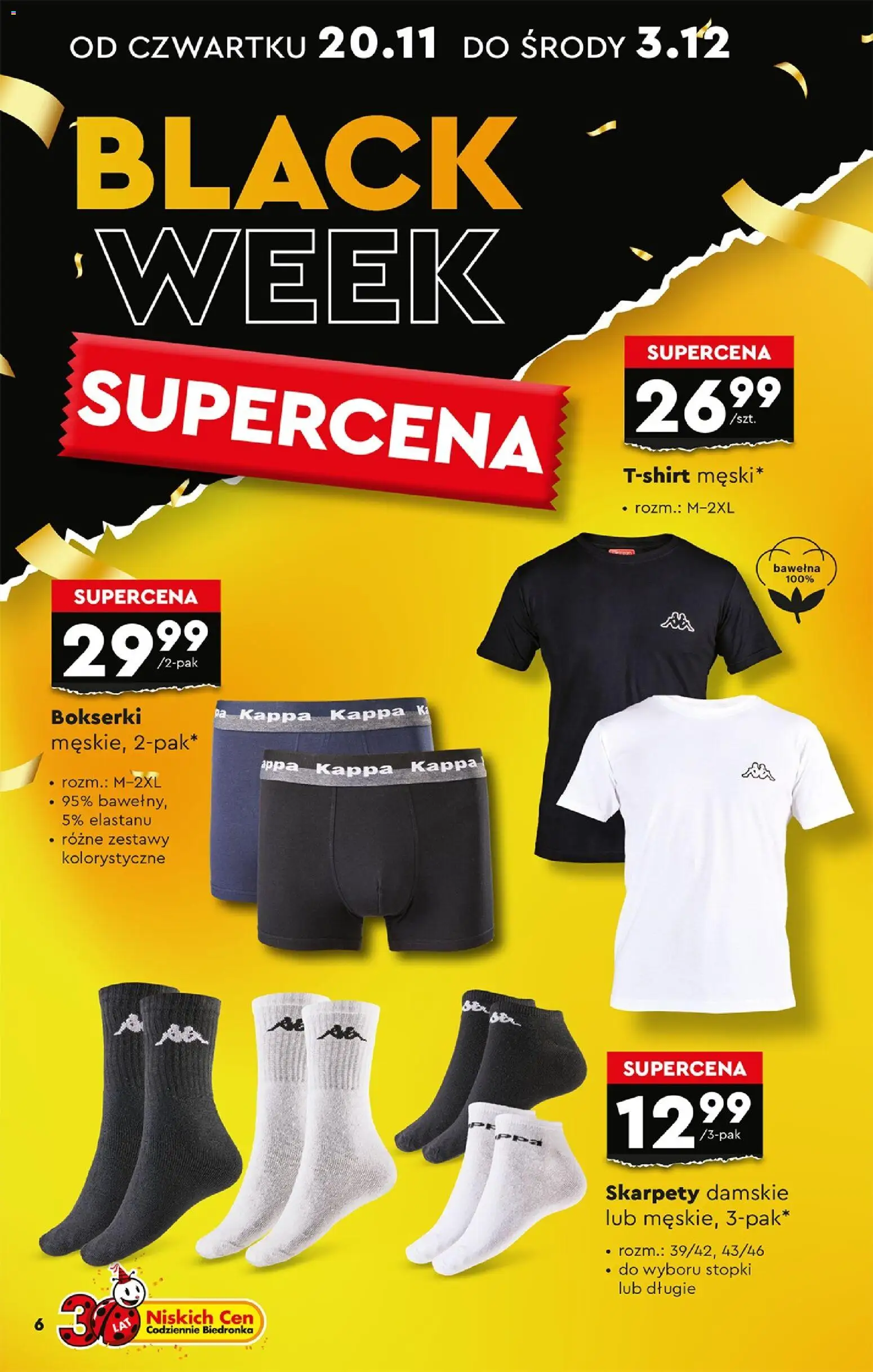 Biedronka Black Friday od 15.11.2025 | Strona: 8 | Produkty: Skarpety, Bokserki, Skarpety damskie