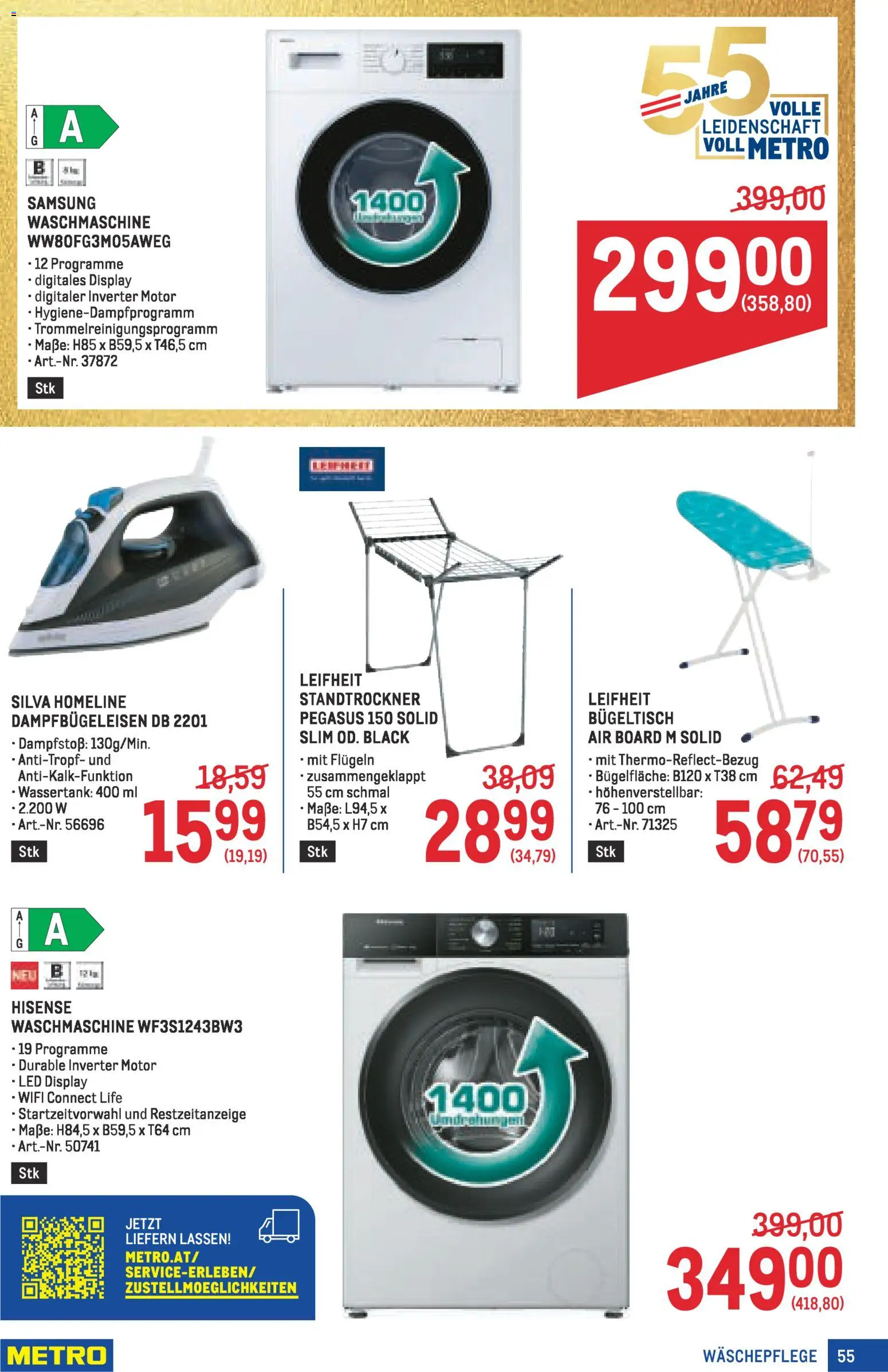 Metro angebote Profi MP08 gültig ab 02.04.2026 | Seite: 55 | Produkte: Waschmaschine, Samsung