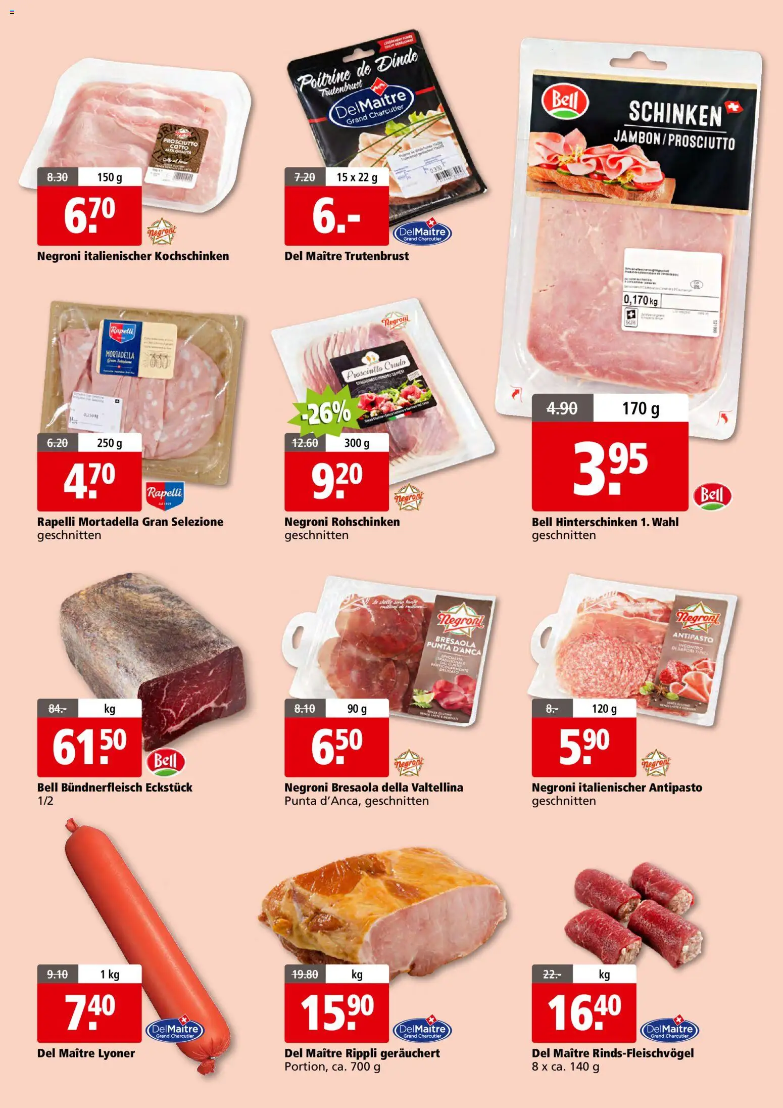 Aligro Aktionen Fleischfestival Schlieren, Gossau SG, Frauenfeld, Rapperswil-Jona, Sargans, Bern, Brüttisellen, Pratteln, Emmen, Spreitenbach – gültig ab 23.02.2026 | Seite: 5 | Produkte: Schinken