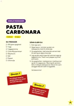 Forhåndsvisning av Bunnpris Oppdrag Middag gyldig fra 24.11.2025 | Side: 41 | Produkter: Будівельна плівка, Hub usb, Egg, Pasta