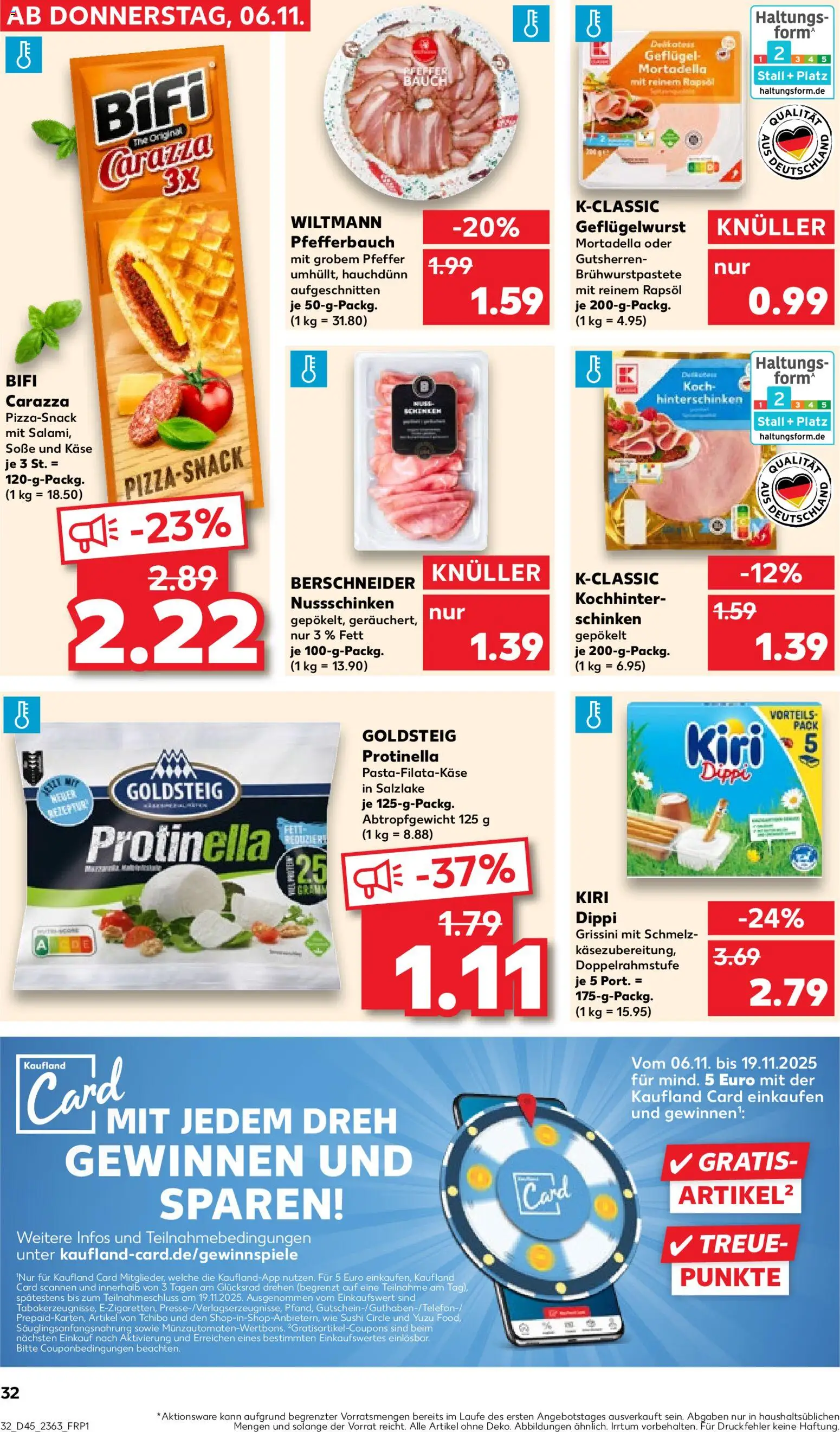 Kaufland prospekt Bremen	 – gültig ab 09.11.2025 | Seite: 32 | Produkte: Rapsöl, Mozzarella, Pfeffer, Schinken