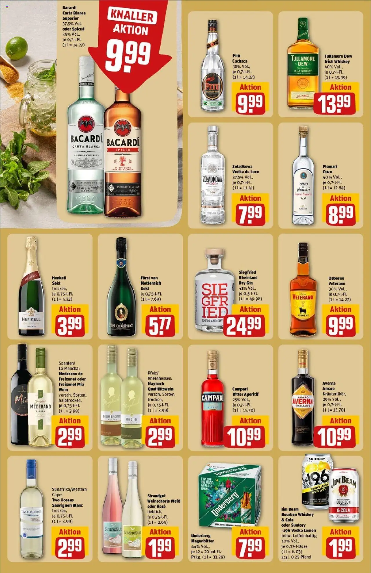 Rewe prospekt Oberwesel	 - gültig ab dem 01.06.2025 | Seite: 22 | Produkte: Furst von metternich, Ouzo, Cola, Campari