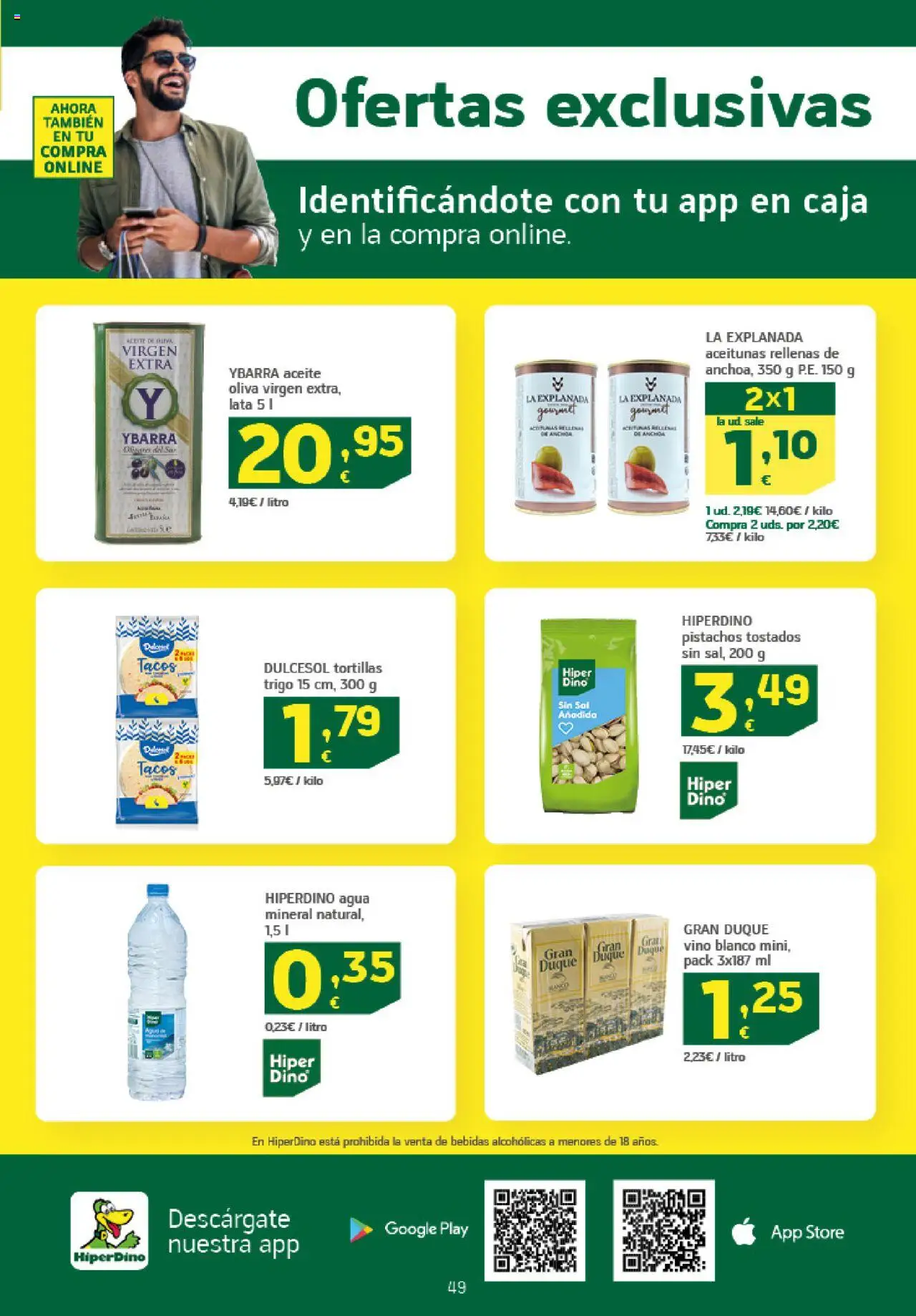 HiperDino folleto │ válido desde el 09.10.2025 | Página: 49 | Productos: Aceite, Vino, Tacos, Anchoa