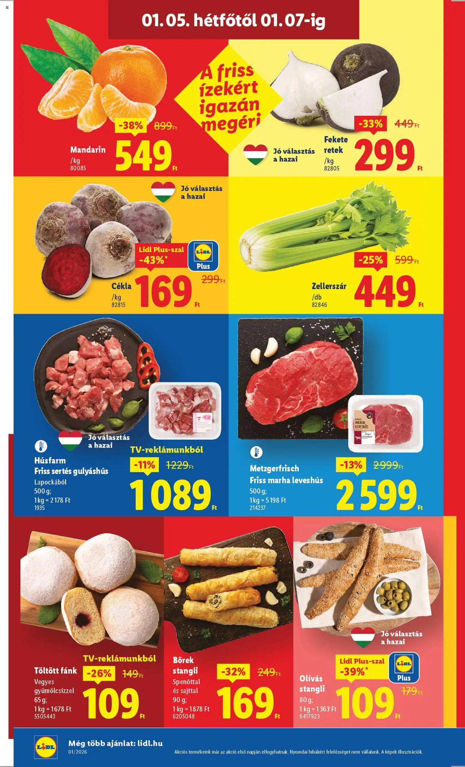 Lidl akciós ujság - amely érvényes a következő dátumtól: 02.01.2026 | Oldal: 48 | Termékek: Cékla, Stangli, Retek, Mandarin