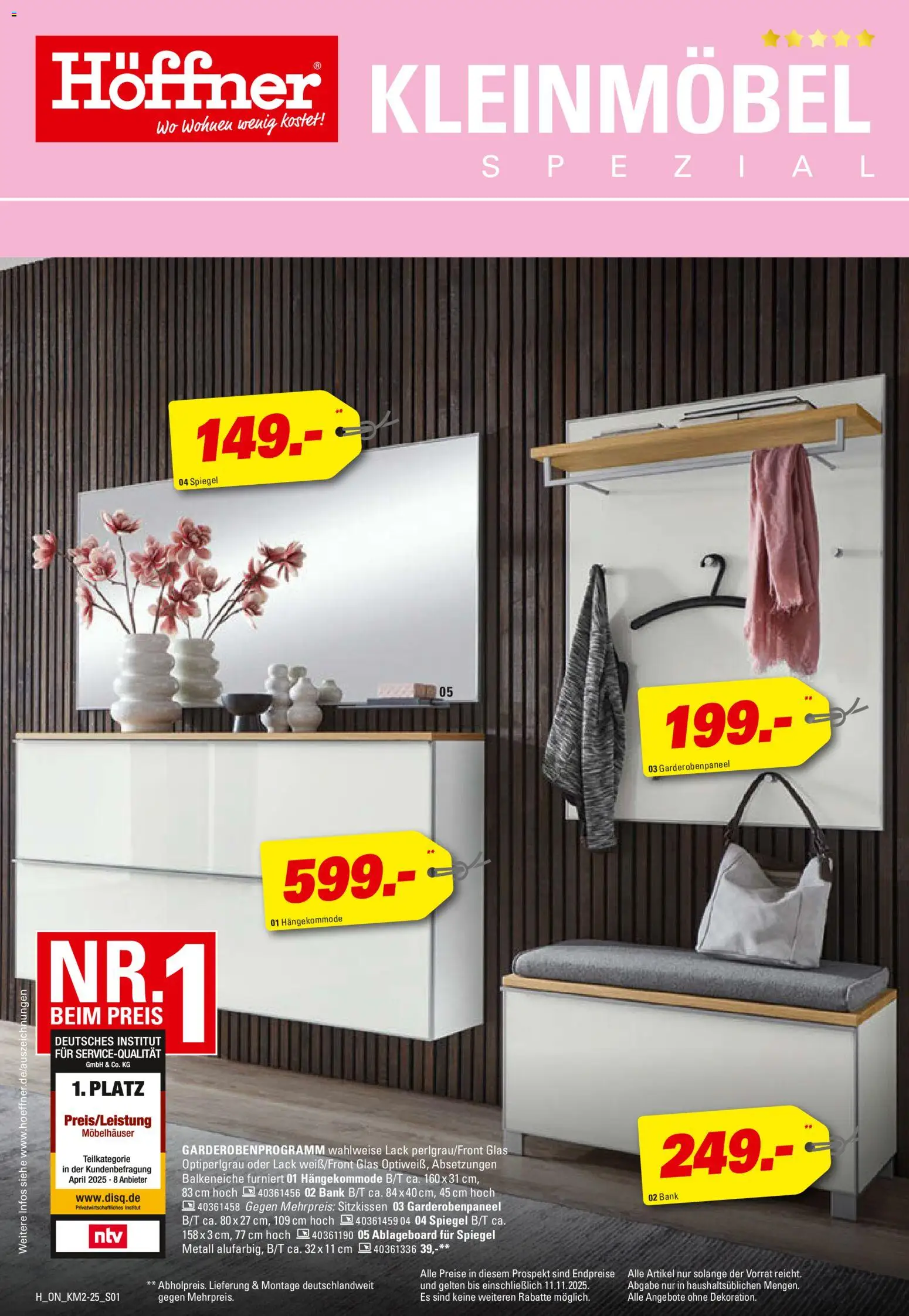 Höffner Kleinmöbel Spezial – gültig ab 29.10.2025 | Seite: 1 | Produkte: Spiegel