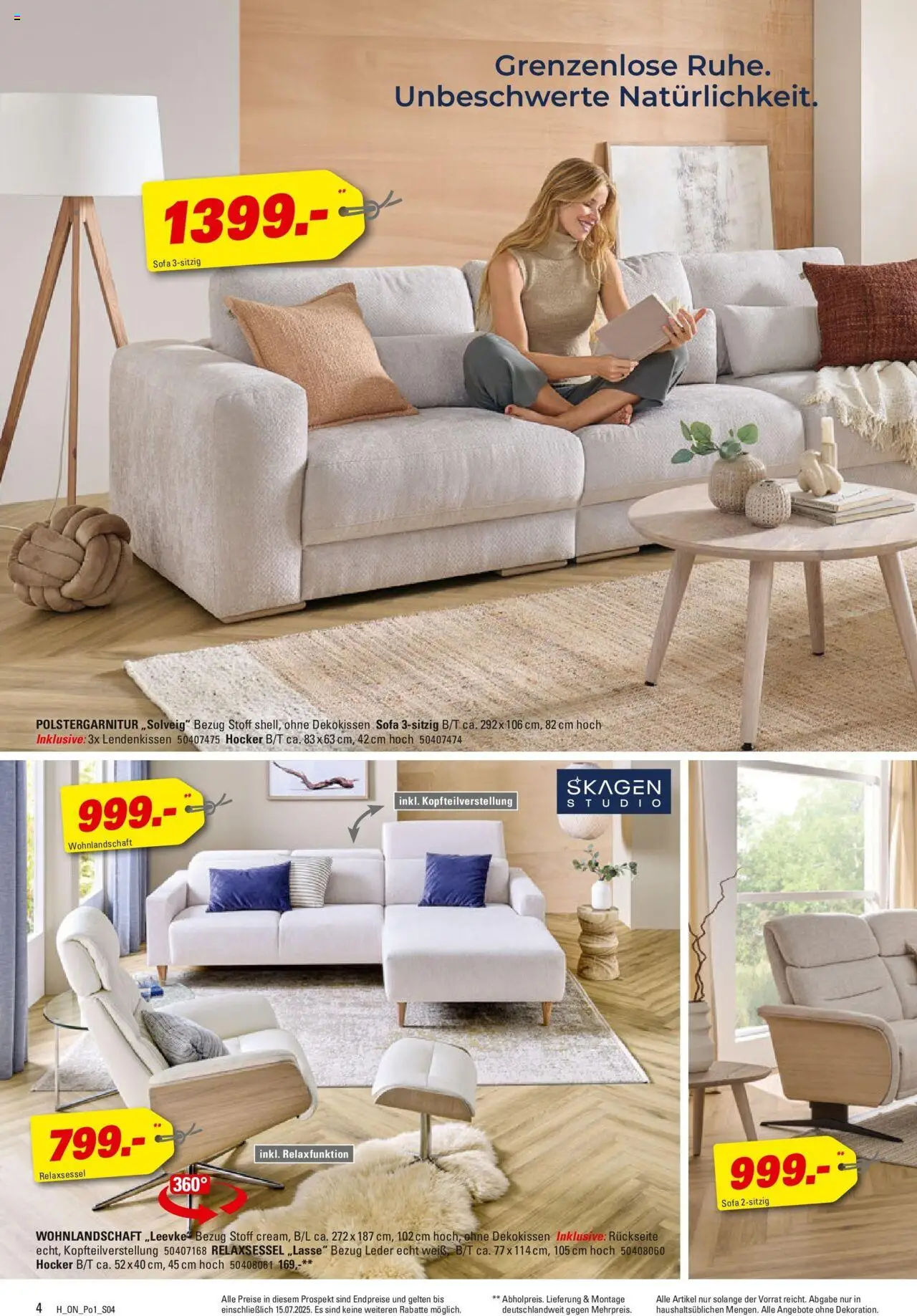 Höffner - Polster Spezial - gültig ab dem 03.06.2025 | Seite: 4 | Produkte: Wohnlandschaft, Hocker, Relaxsessel, Sofa