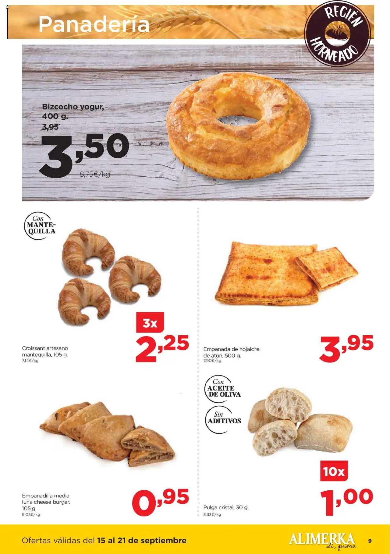 Alimerka folleto Asturias │ válido desde el 15.09.2025 | Página: 9 | Productos: Aceite, Aceite de oliva, Bizcocho, Panadería