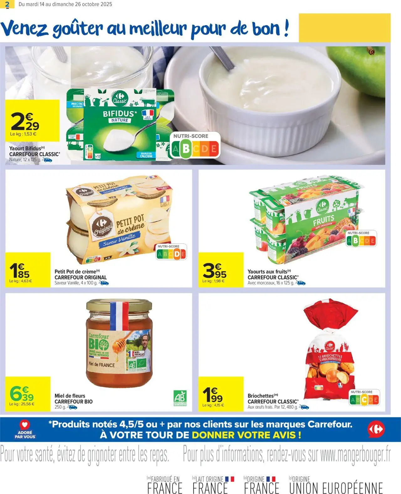 {H1} | Page: 4 | Produits: Yaourts, Lait, Yaourt, Œufs