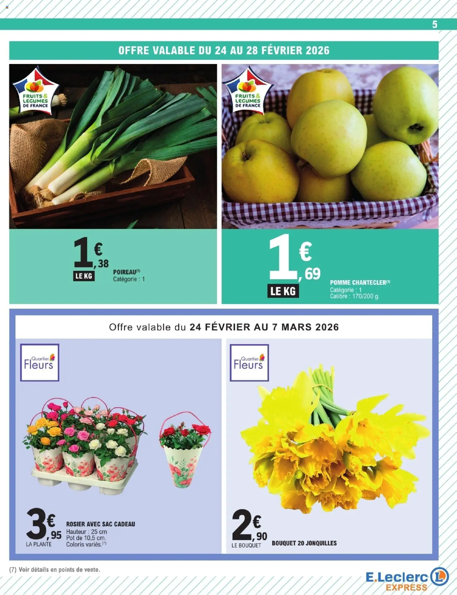 {H1} | Page: 5 | Produits: Rosier, Sac, Pomme, Poireau