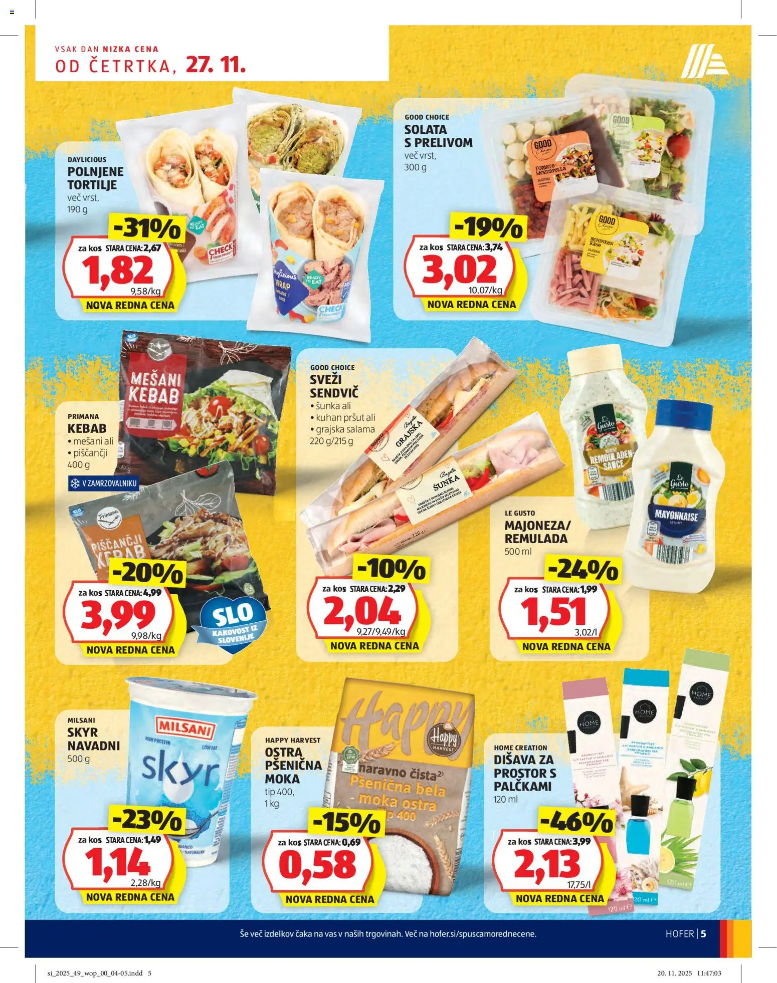 Hofer SI katalog | vrijedi od 27.11.2025 | Stranica: 5 | Proizvodi: Mozzarella, Salama, Šunka, Pršut