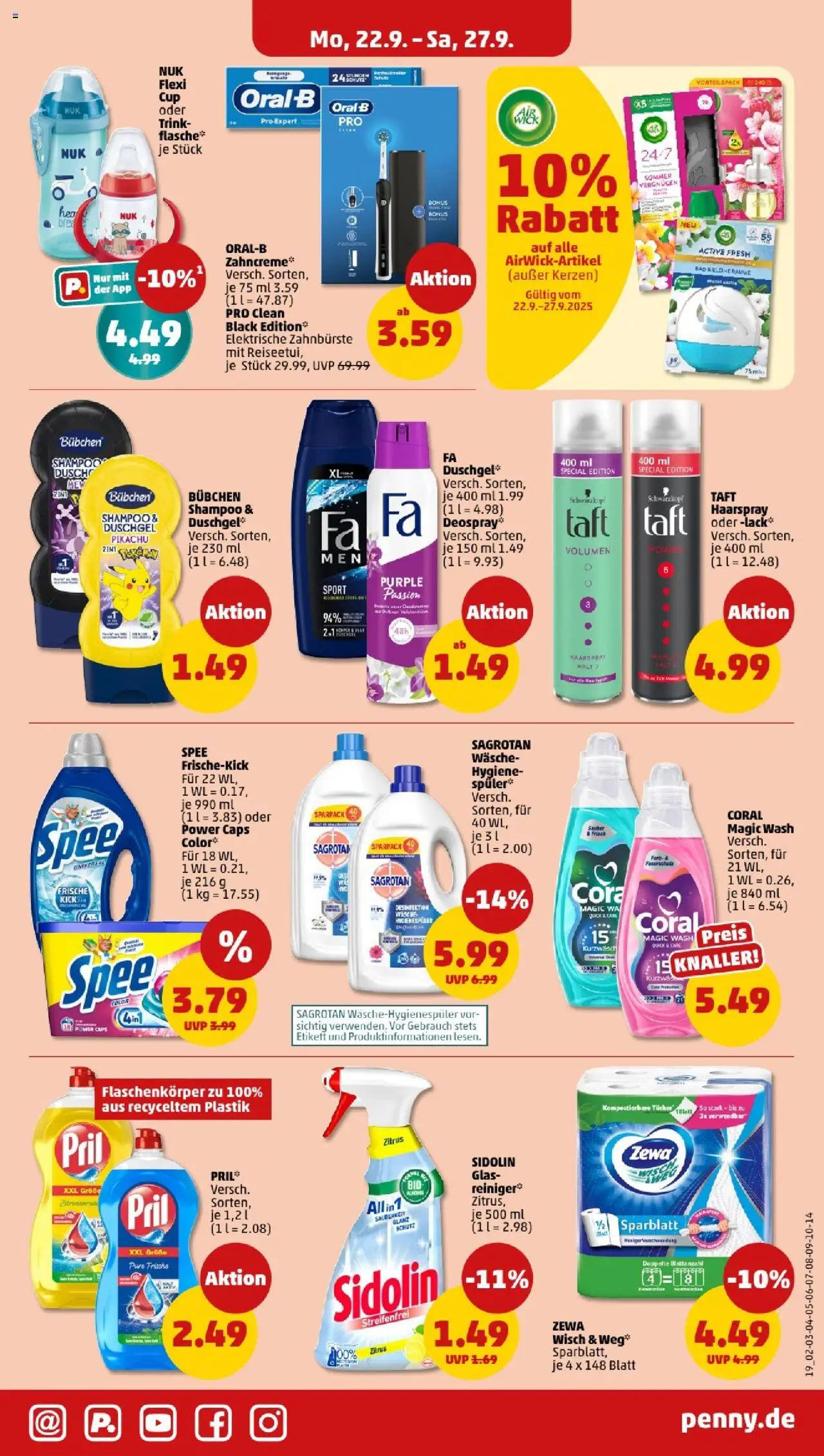 Penny - Saarland  – gültig ab 22.09.2025 | Seite: 21 | Produkte: Coral, Shampoo, Haarspray, Duschgel