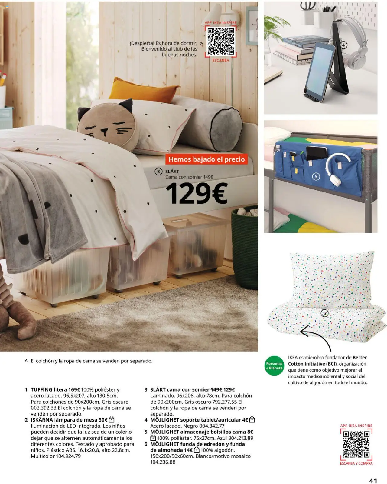 Catálogo IKEA Precios bajos. Muy bajos │ válido desde el 04.02.2025 | Página: 41 | Productos: Edredón, Colchon, Cama, Mesa