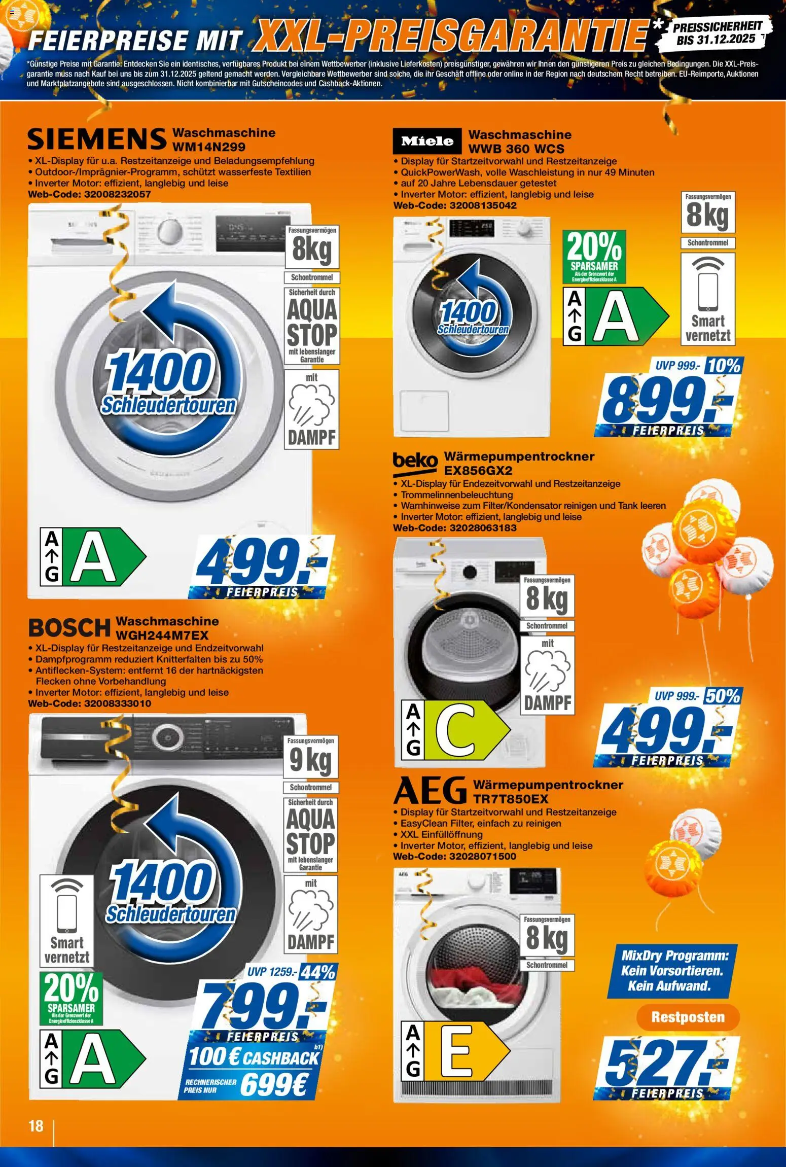 Expert  Aktuelle Beilage – gültig ab 24.10.2025 | Seite: 18 | Produkte: Miele, Bosch, Siemens, Waschmaschine