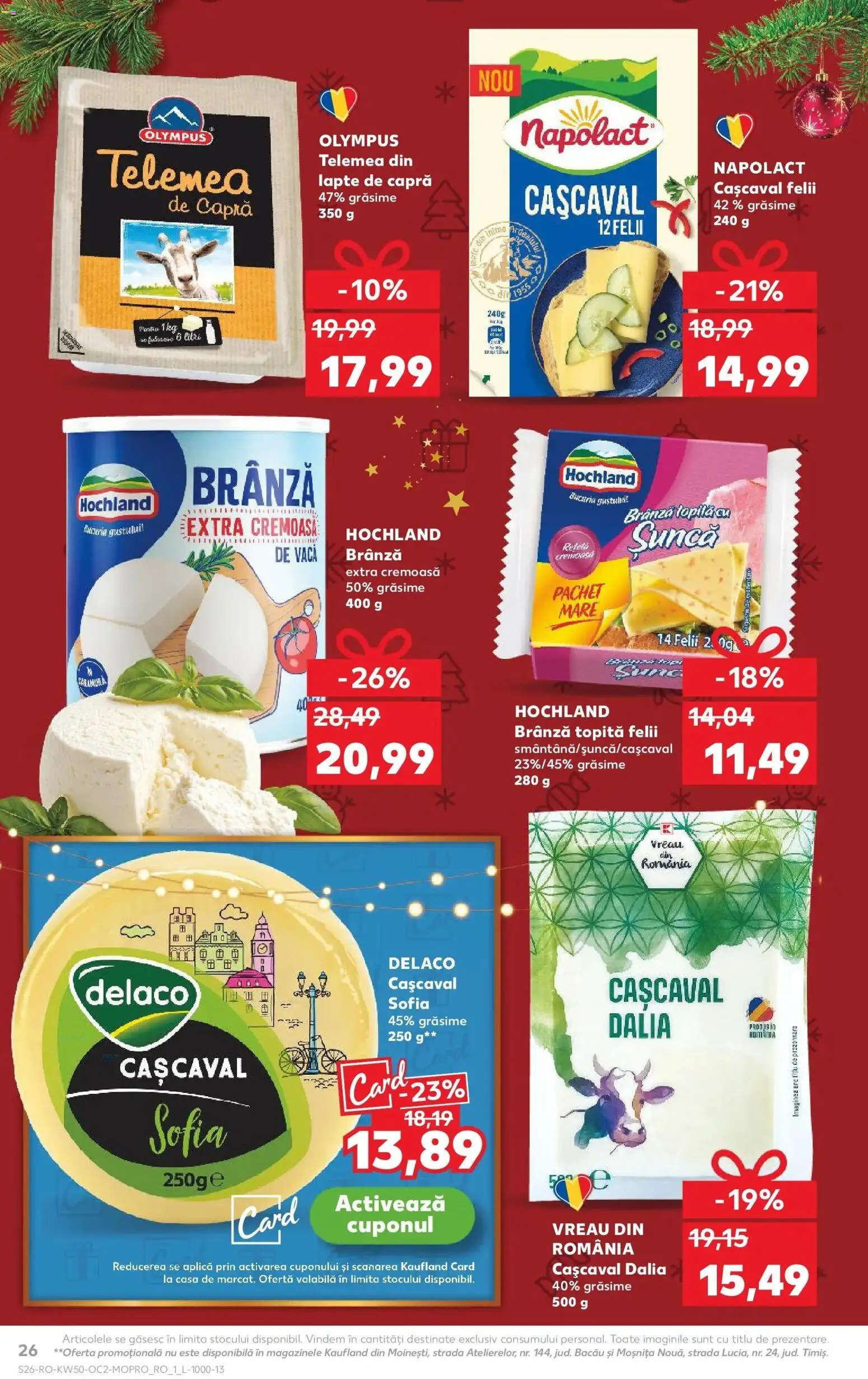 Noul catalog Kaufland – valabil de la 10.12.2025 | Pagină: 26 | Produse: Light Kedi Konservesi, Cașcaval, Brânză, Șuncă