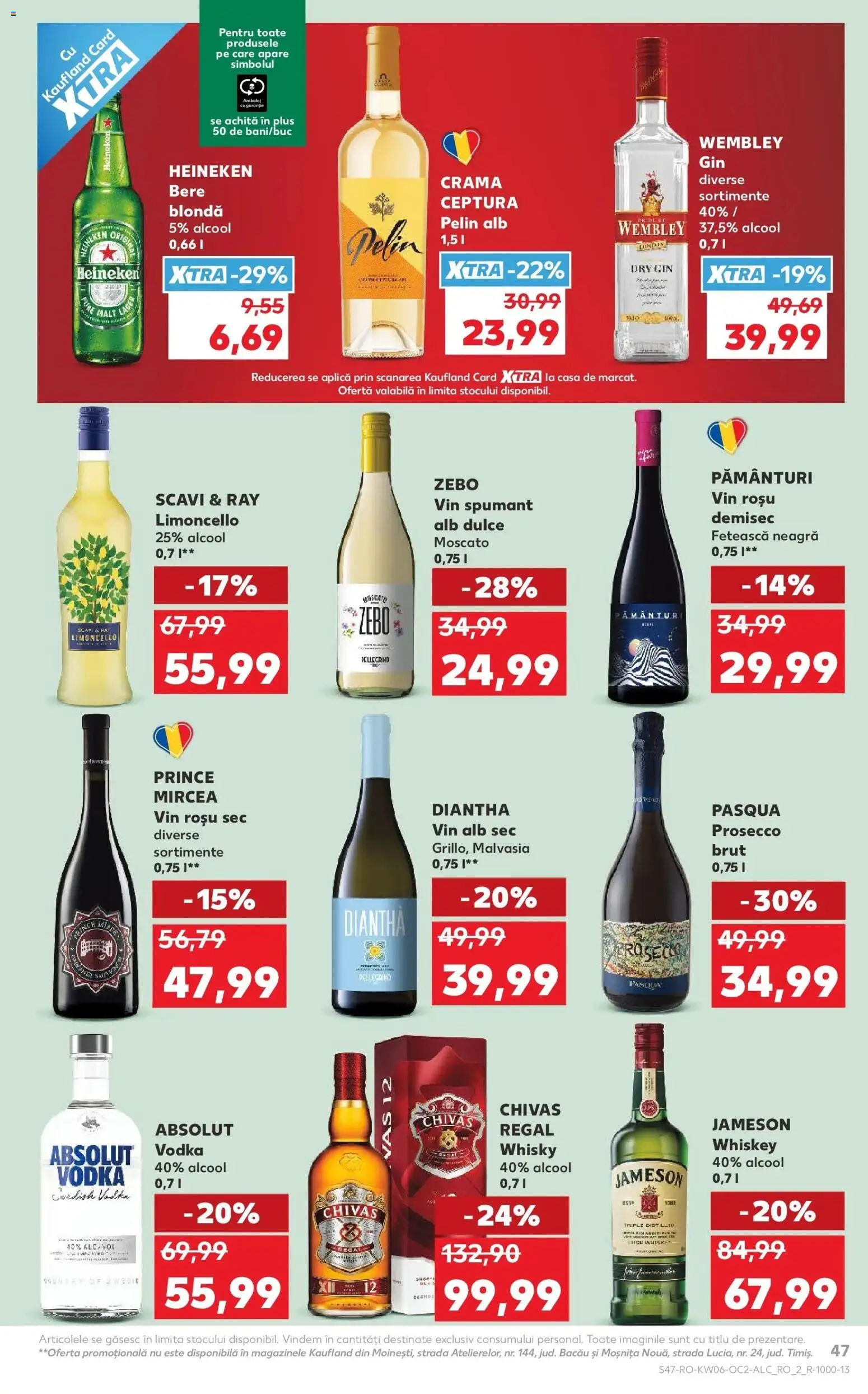 Noul catalog Kaufland – valabil de la 04.02.2026 | Pagină: 47 | Produse: Prosecco, Bere, Gin, Whiskey
