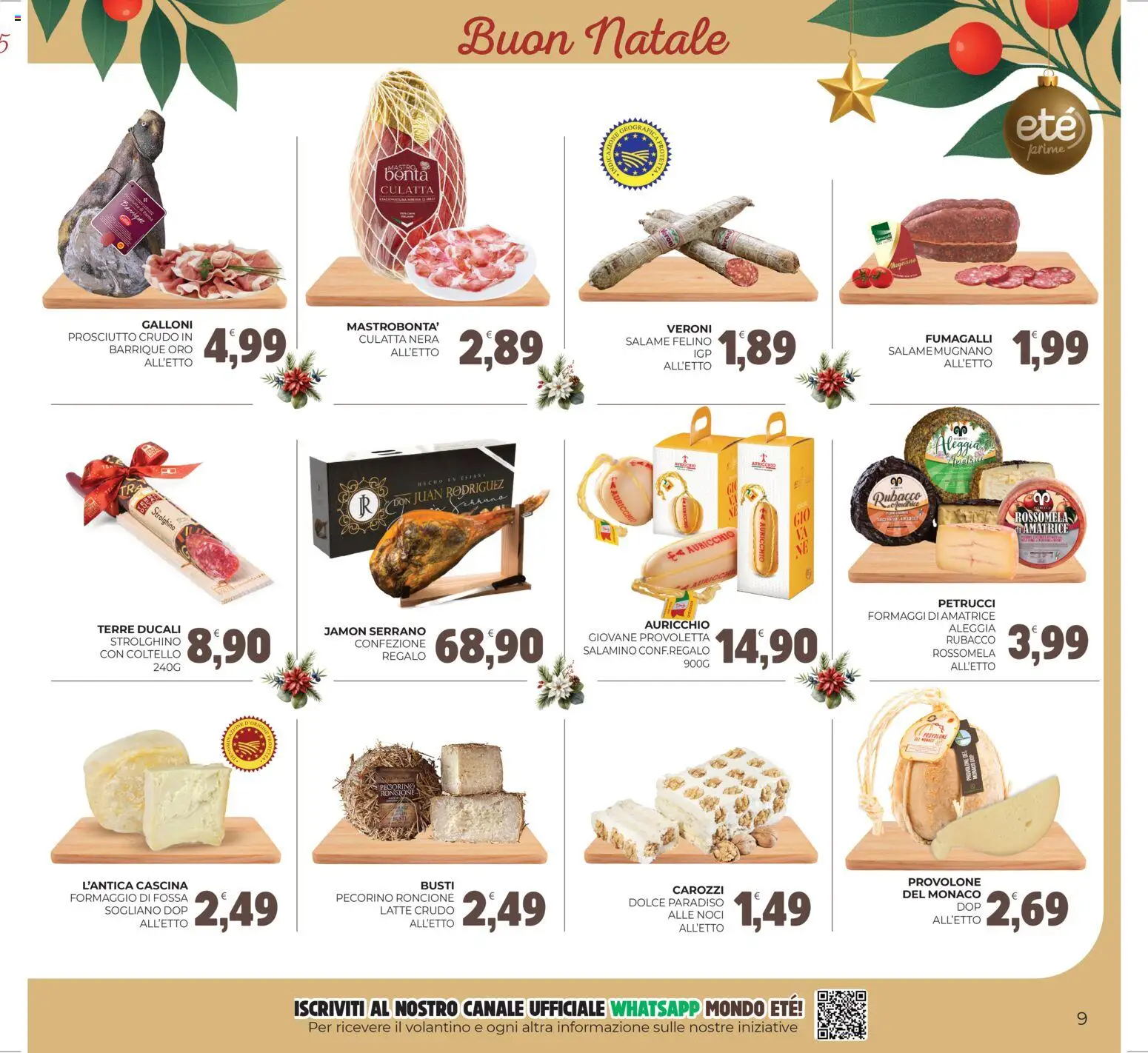 Volantino Eté del 12.12.2025 | Pagina: 9 | Prodotti: Salame, Latte, Noci, Pecorino