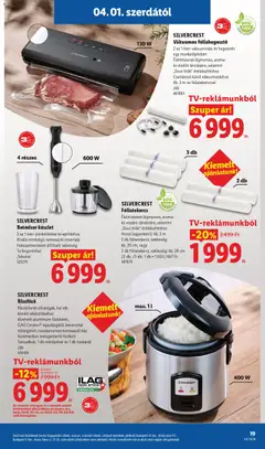Lidl akciós újság - amely érvényes a következő dátumtól: 01.04.2026 | Oldal: 19 | Termékek: Botmixer, Fóliahegesztő, Játékok, Rizsfőző