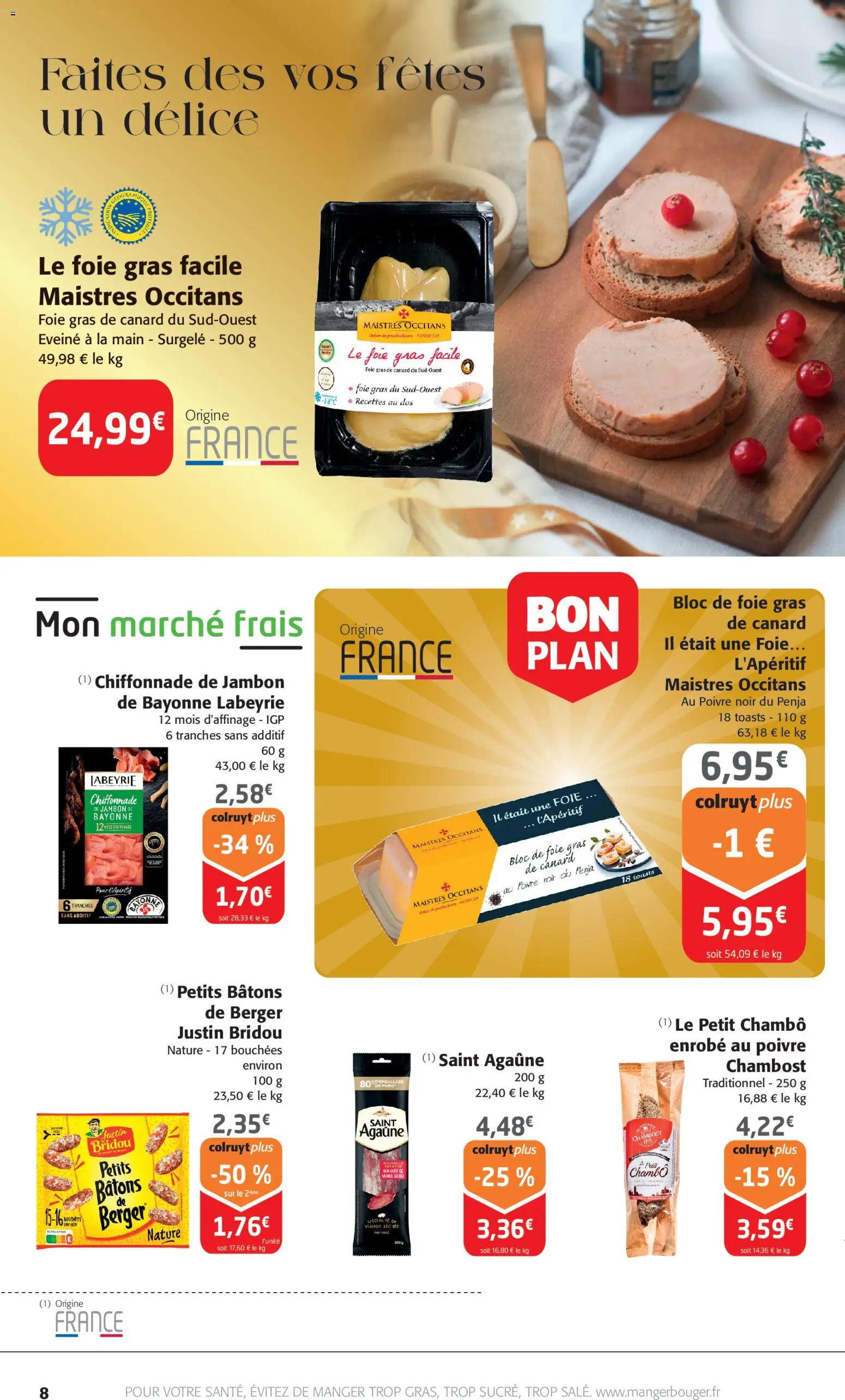 {H1} | Page: 8 | Produits: Foie Gras de Canard, Poivre, Bloc de foie gras, Jambon
