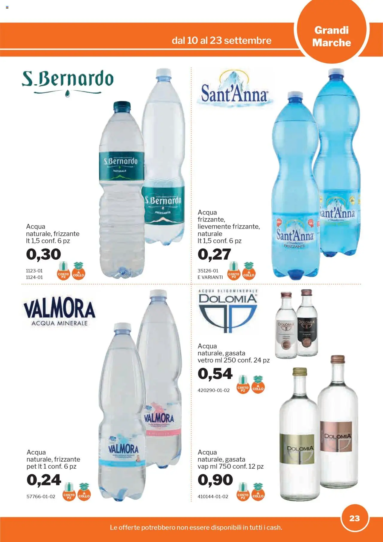 Volantino Sogegross del 10.09.2025 | Pagina: 23 | Prodotti: Acqua, Acqua minerale