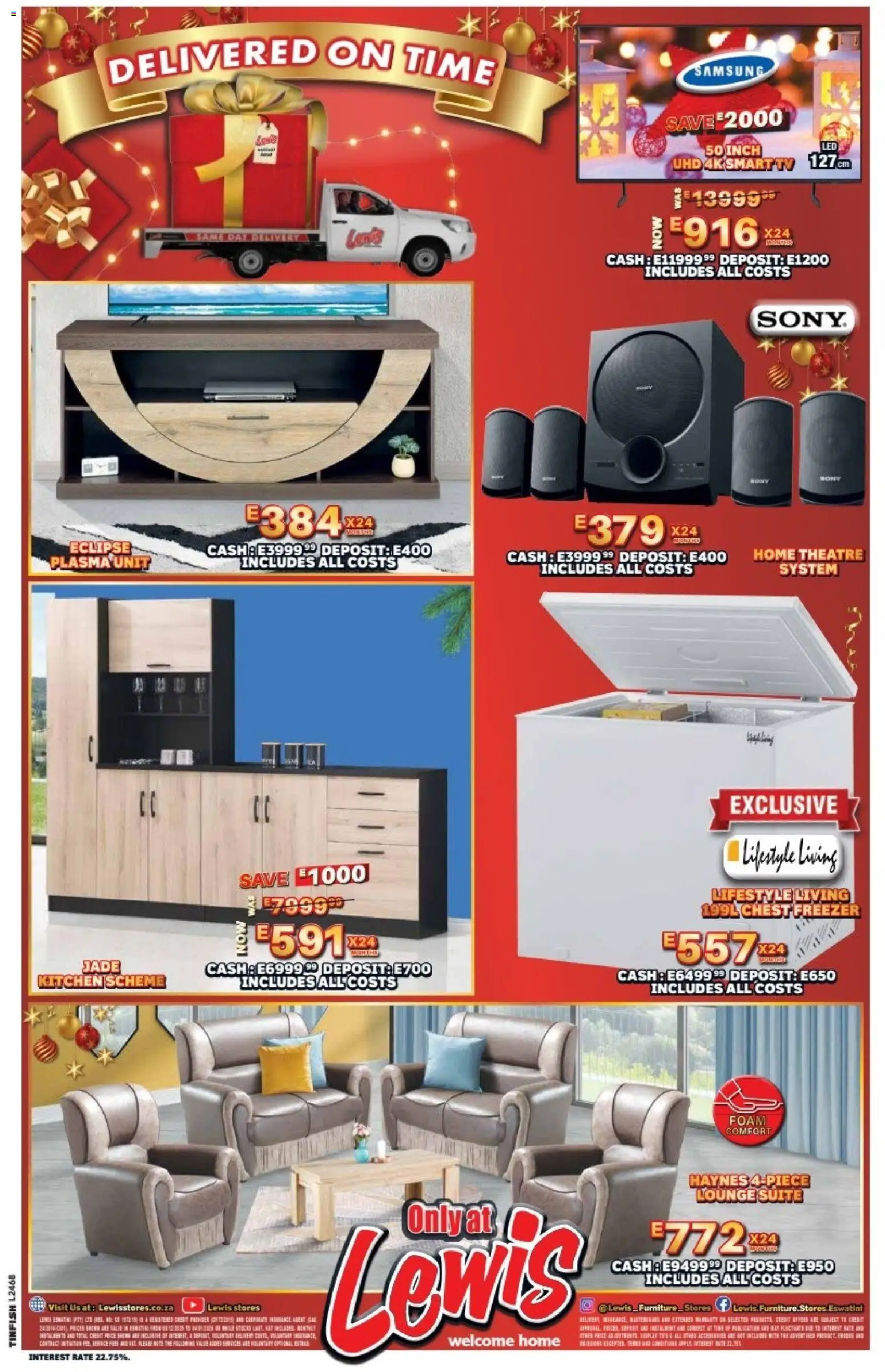 New Lewis Stores catalogue – valid from 08.12.2025 | Page: 16 | Products: Freezer, TV, Plasma unit, Chest freezer