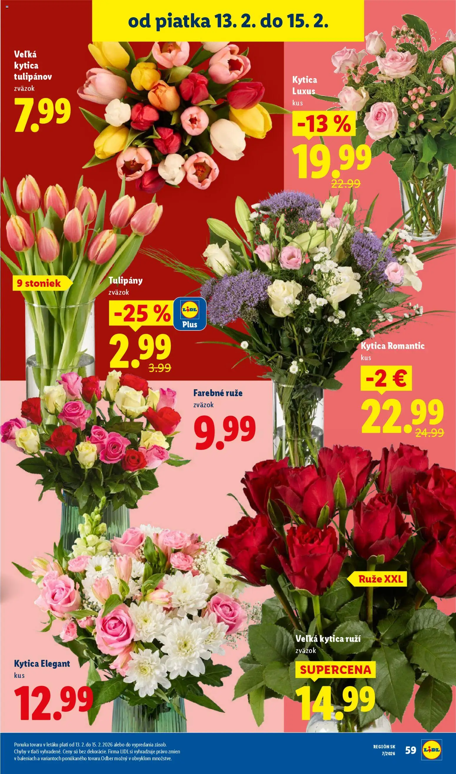 Nové Lidl akcie – leták je platný od 12.02.2026 | Strana: 21 | Produkty: Tulipány, Ruže