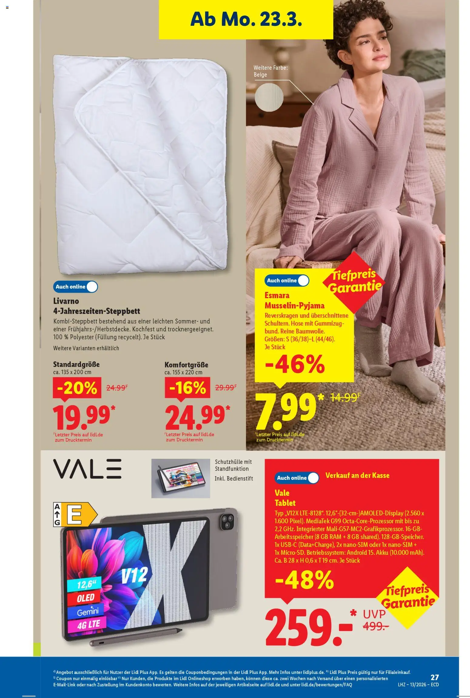 Lidl Prospekt – gültig ab 23.03.2026 | Seite: 15 | Produkte: Hose, Tablet