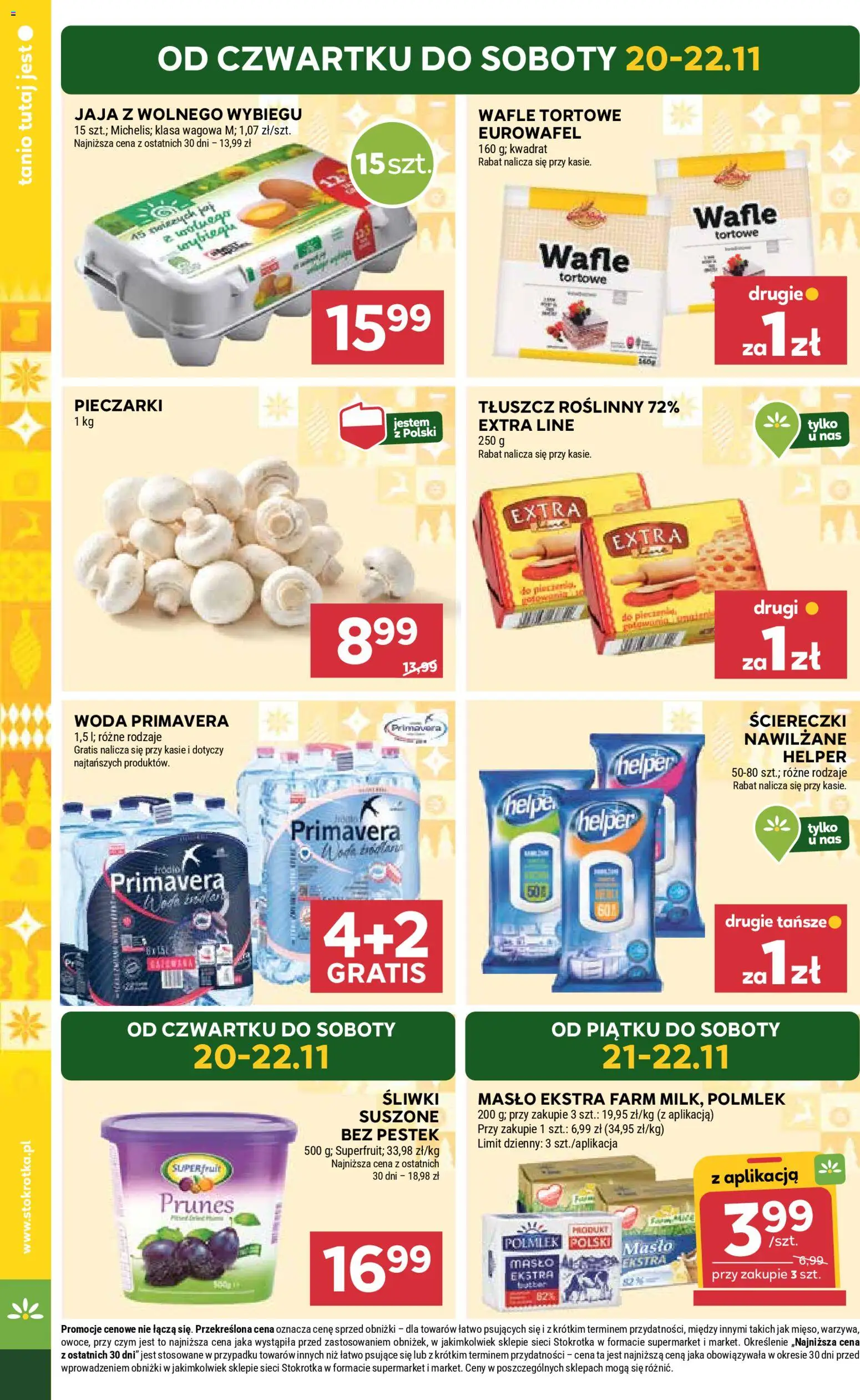 Stokrotka Gazetka od 20.11.2025 | Strona: 2 | Produkty: Wafle, Stokrotka, Śliwki, Masło