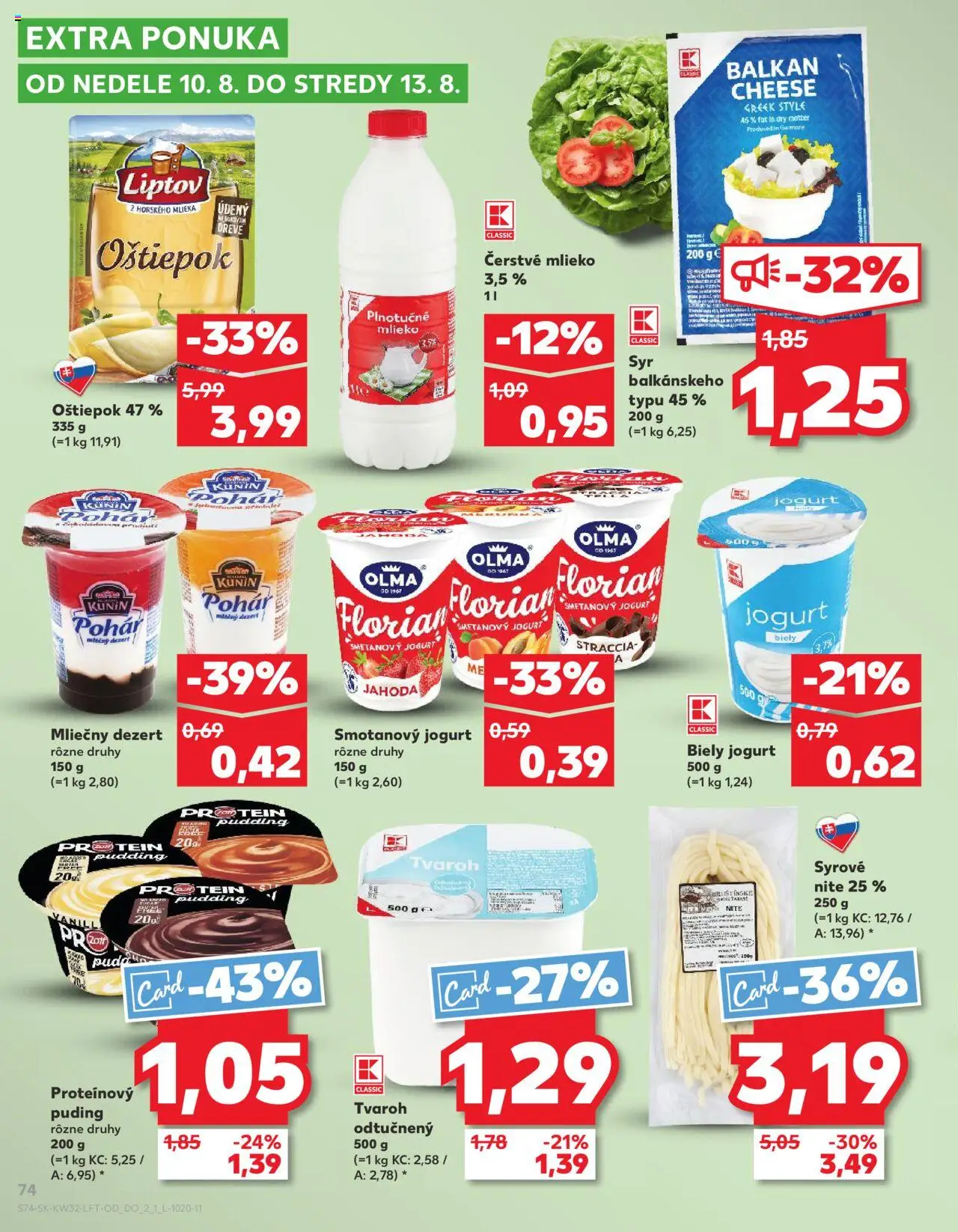 Kaufland SK akciós ujság - amely érvényes a következő dátumtól: 07.08.2025 | Oldal: 74 | Termékek: Puding, Protein, Pohár