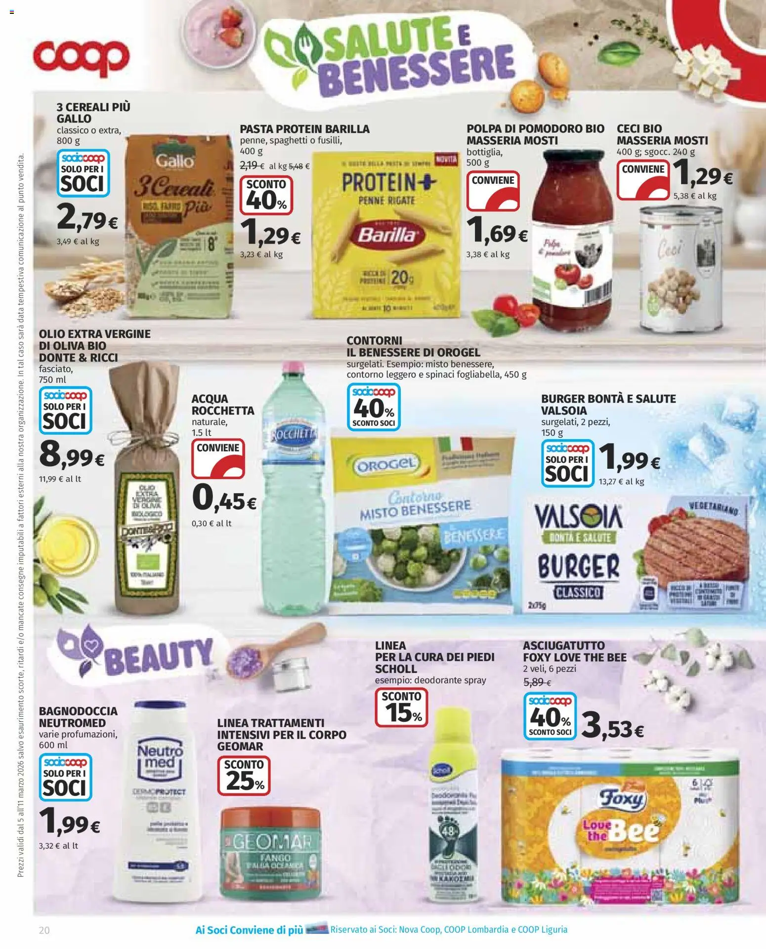 Volantino COOP del 05.03.2026 | Pagina: 20 | Prodotti: Olio, Spinaci, Data, The