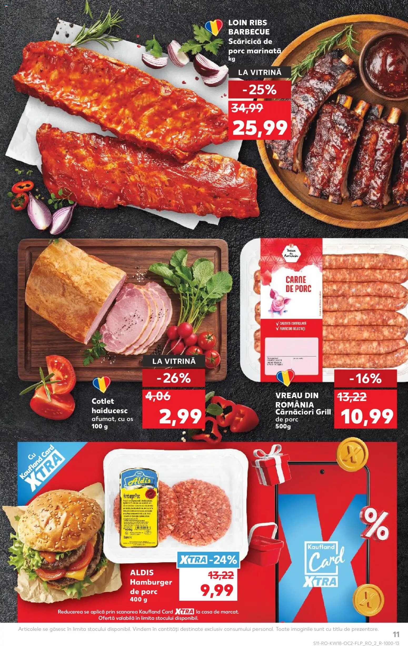 Kaufland RO akciós ujság - amely érvényes a következő dátumtól: 29.04.2026 | Oldal: 11 | Termékek: Hamburger, Grill