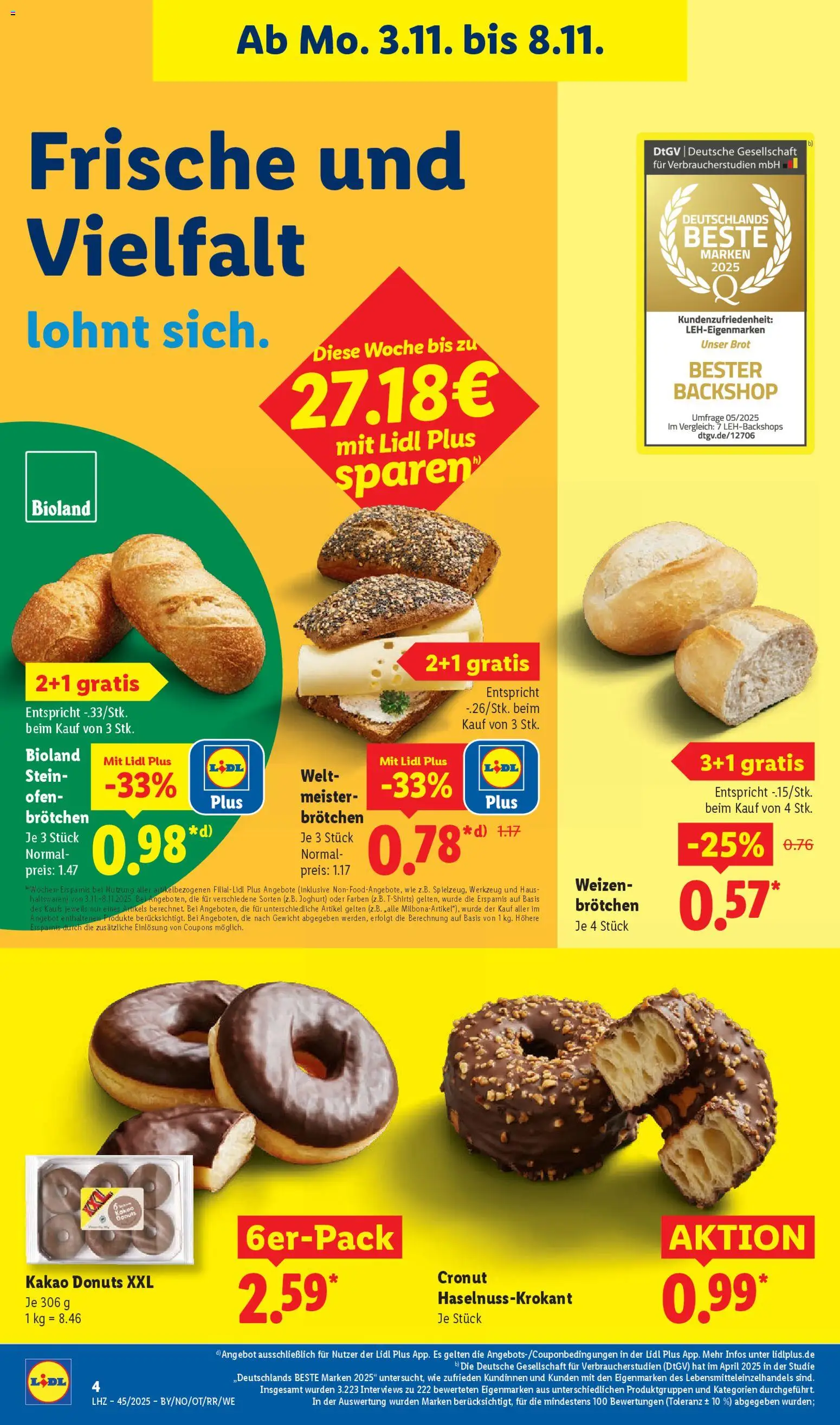 Lidl Prospekt Ochsenfurt – gültig ab 03.11.2025 | Seite: 8 | Produkte: Ofen, Joghurt, Donuts, Brot