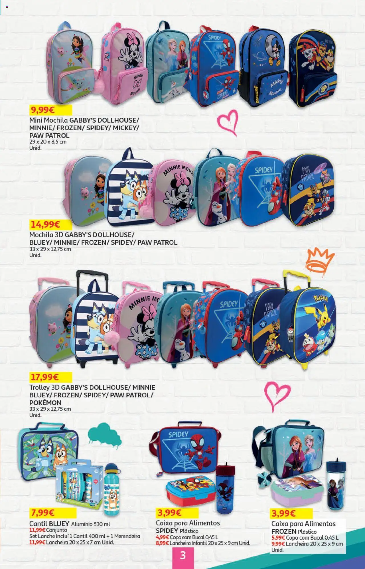 Auchan - Regresso às Aulas │ válido de 06.08.2025 | Página: 3 | Produtos: Mochila, Mouse, Cantil, Caixa