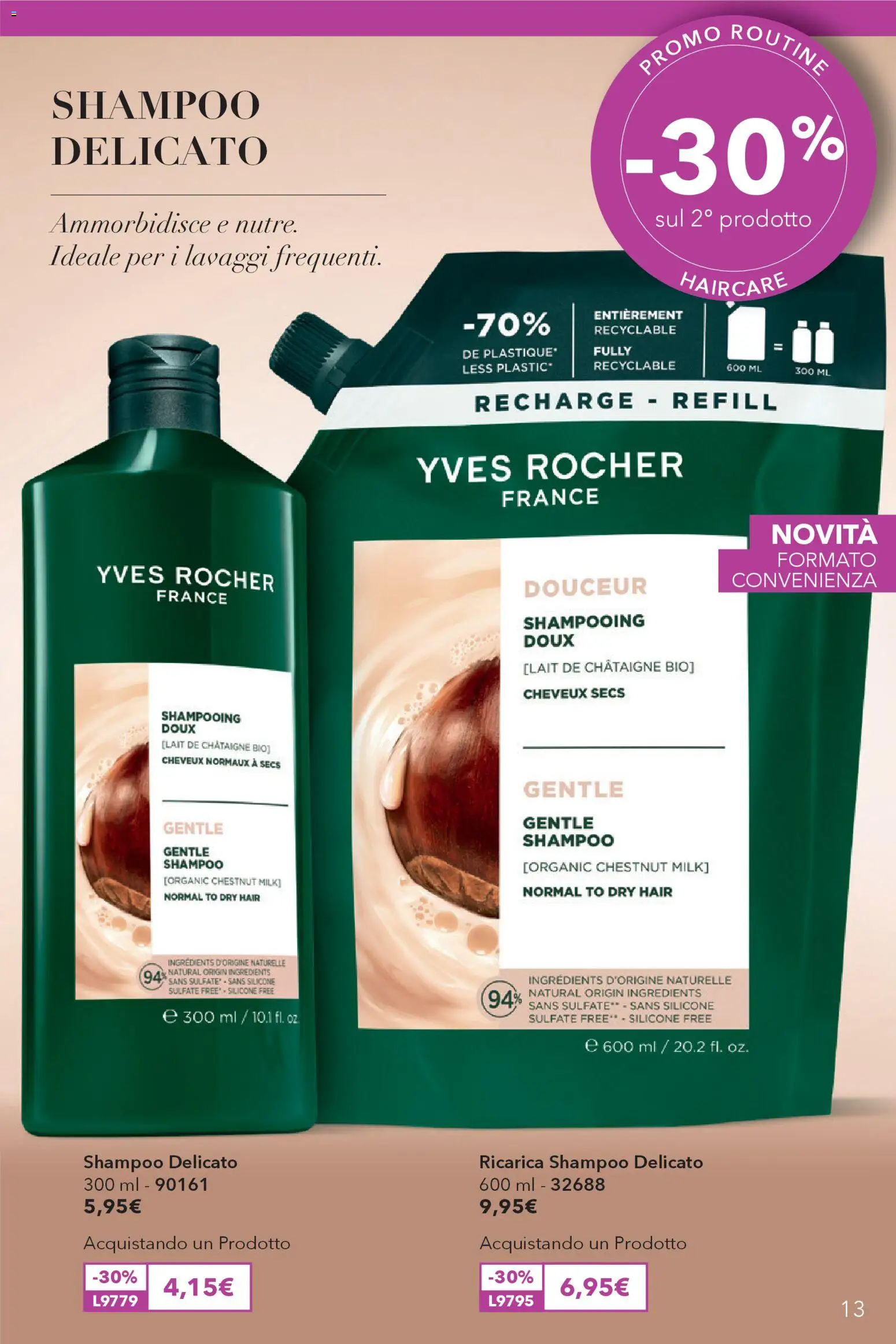 Volantino Yves Rocher del 02.04.2026 | Pagina: 13 | Prodotti: Shampoo, Silicone