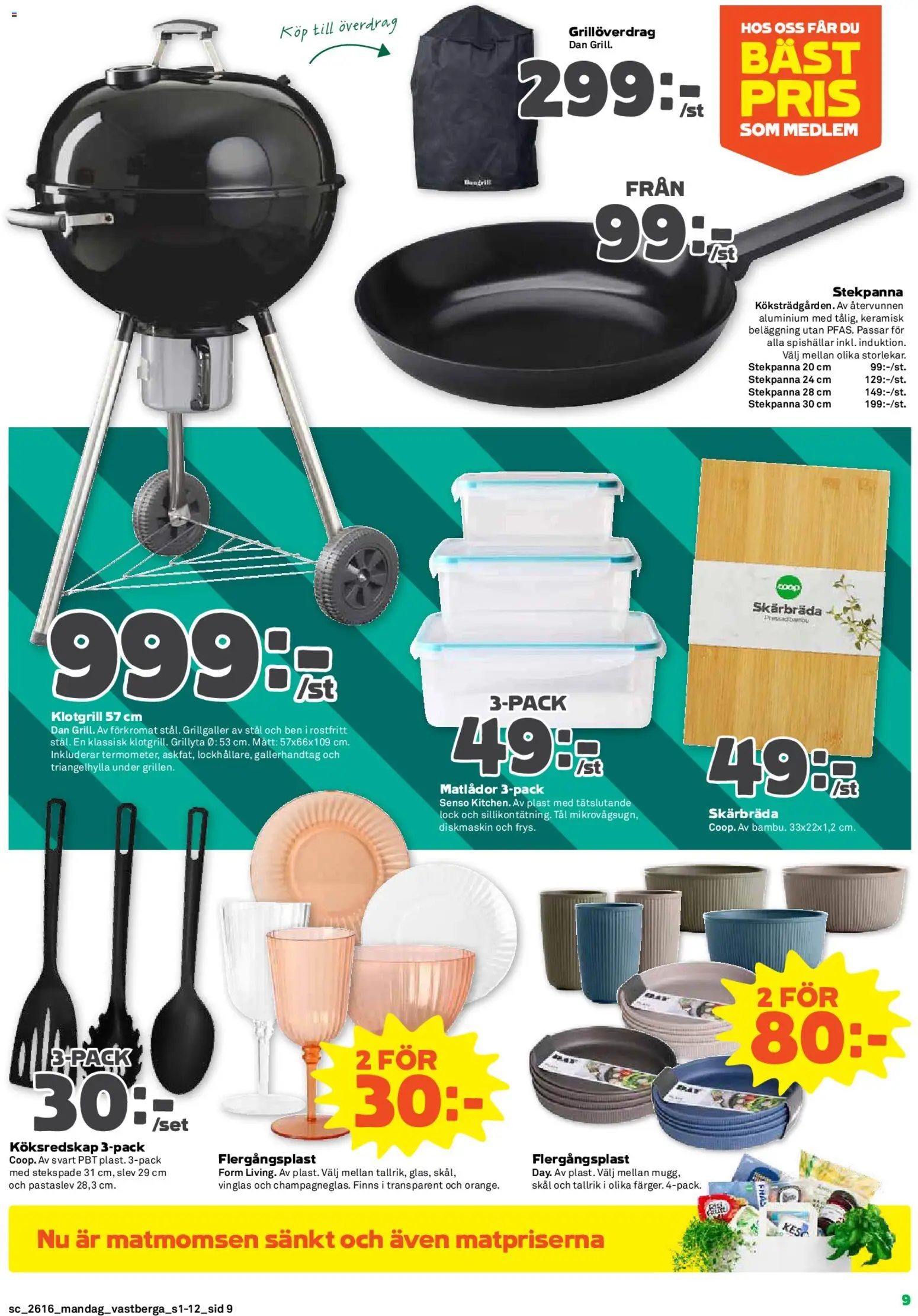 Coop Forum reklamblad aktuell från 13.04.2026 | Sida: 9 | Produkter: Diskmaskin, Stekpanna, Fräs