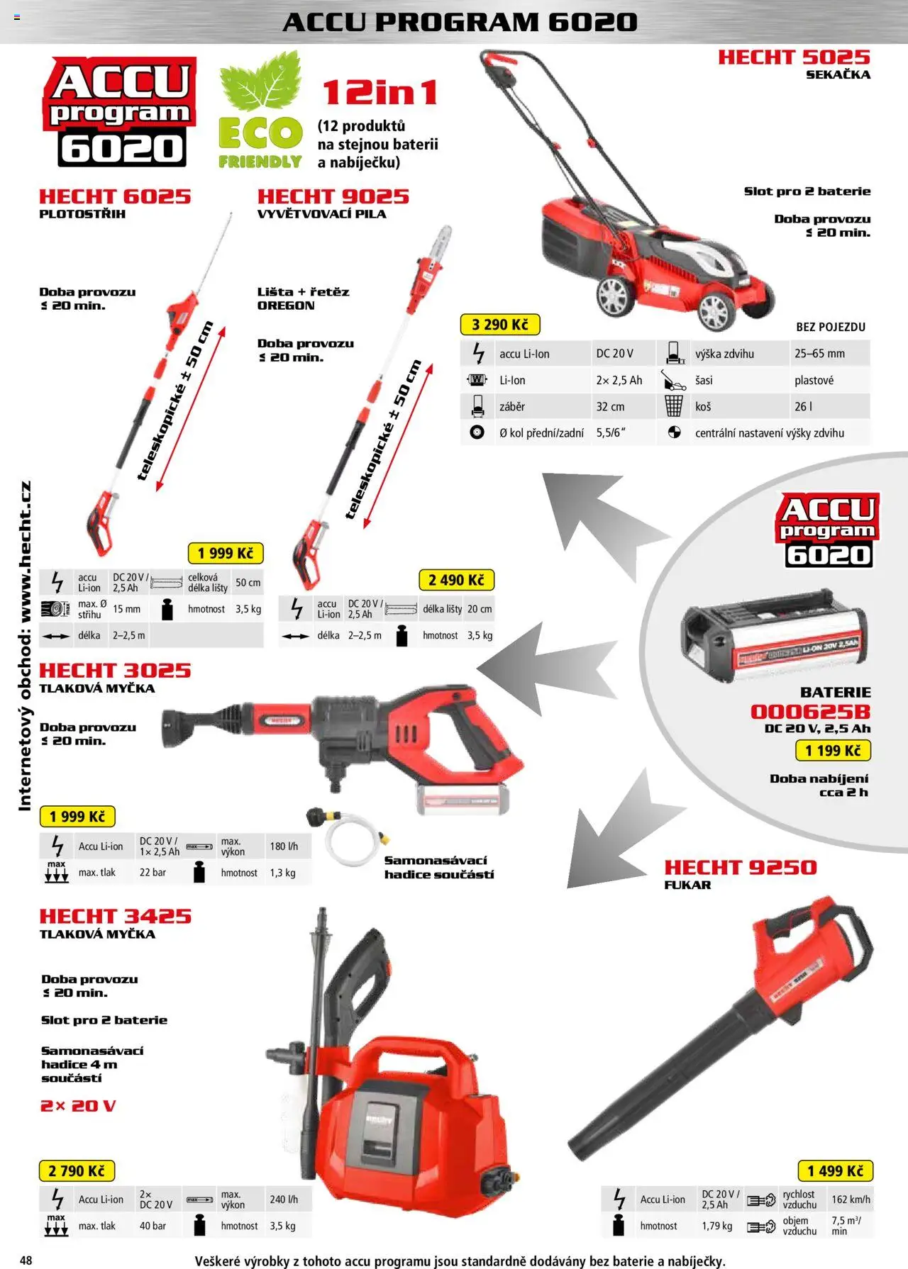 Hecht katalog - Jaro-léto 2025 od 22.04.2025 | Strana: 48 | Produkty: Plotostřih, Hadice, Sekačka, Baterie