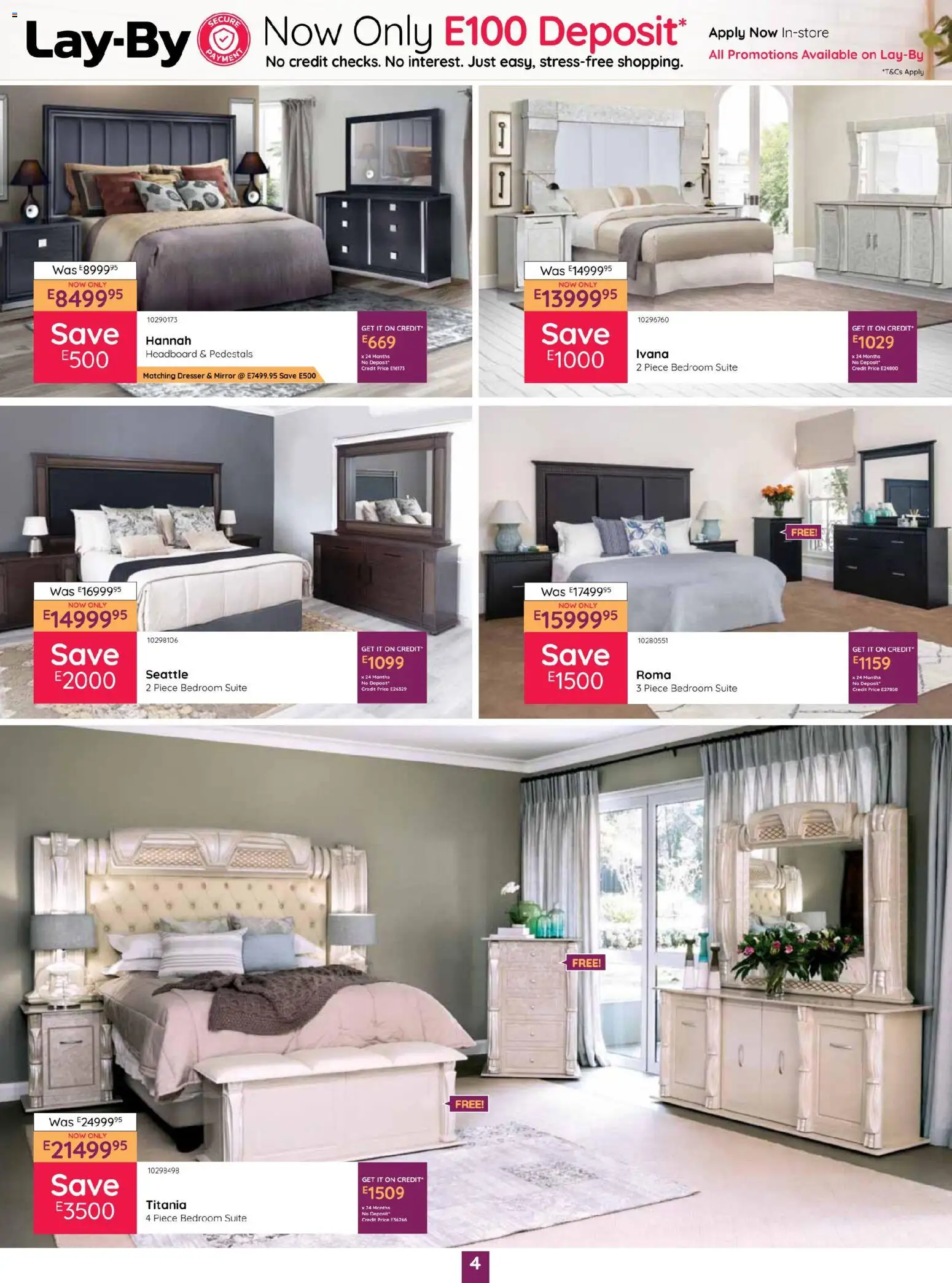 New Bradlows catalogue – valid from 29.12.2025 | Page: 4 | Products: Headboard, Mirror