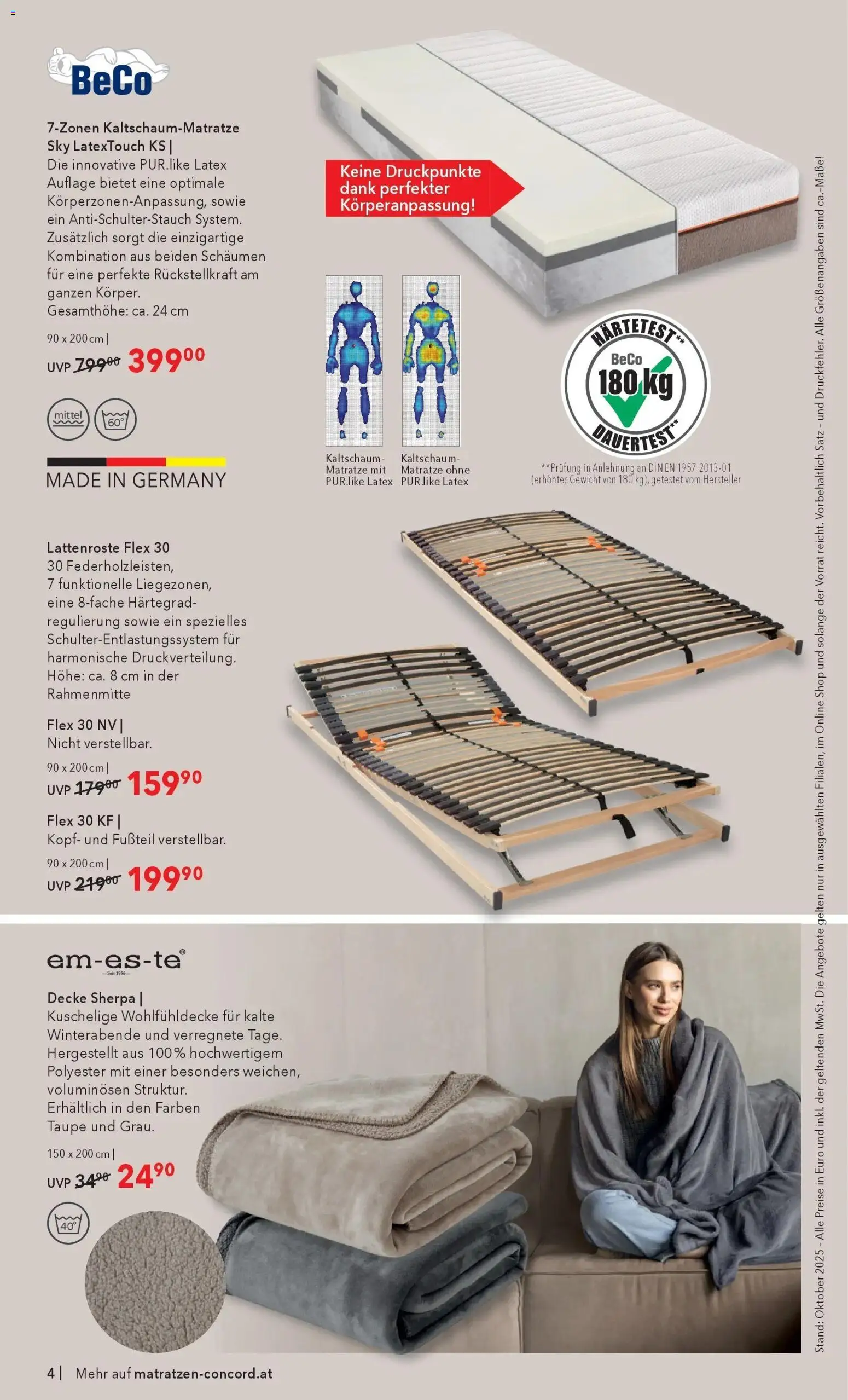 Matratzen Concord Black Deals - Sankt Johann in Tirol gültig ab 29.10.2025 | Seite: 4 | Produkte: Gewicht, Matratze, Decke