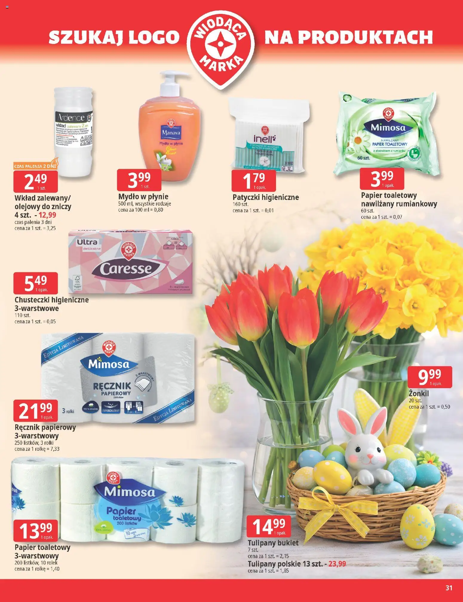 E.Leclerc gazetka - Zamość Wielkanoc od 24.03.2026 | Strona: 31 | Produkty: Chusteczki higieniczne, Warka, Mydło, Ręcznik papierowy